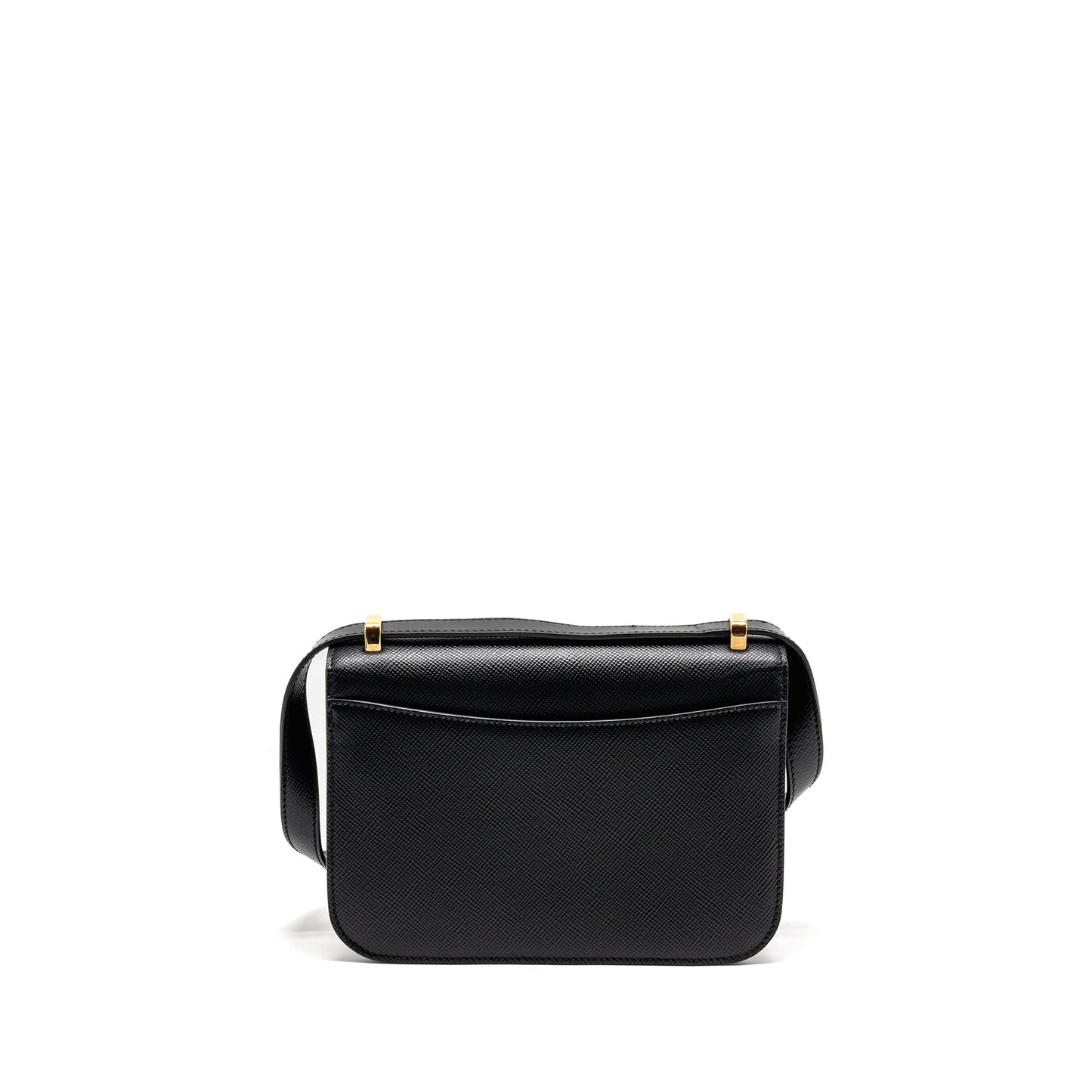 Prada Saffiano Flap Purse Calfskin Handbag Leather Black Travel Bag