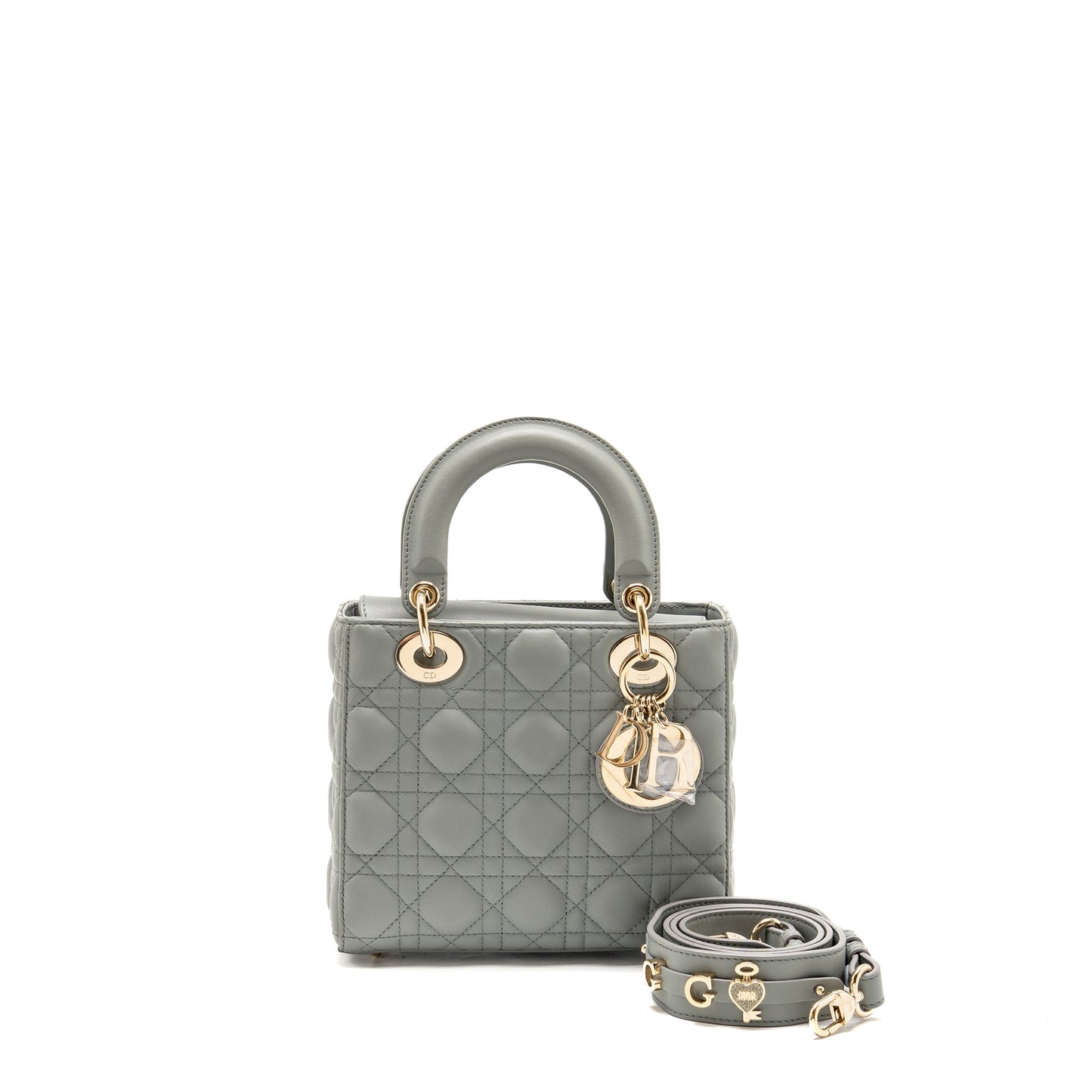 Dior My Abc Lady Lambskin Stone Grey Handbag Small Travel Bag