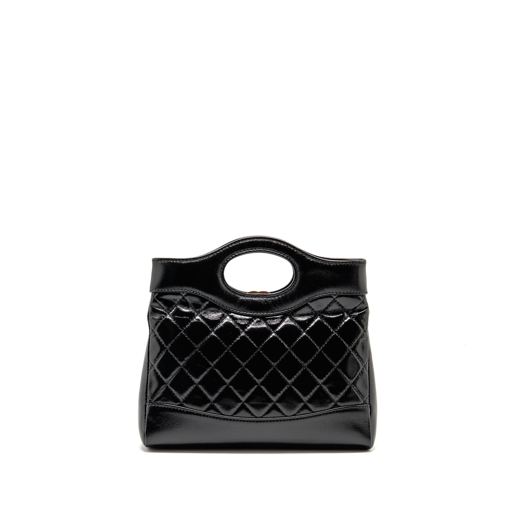 Chanel 31 shiny lambskin LGHW microchip Black Mini Bag 31Bag Black