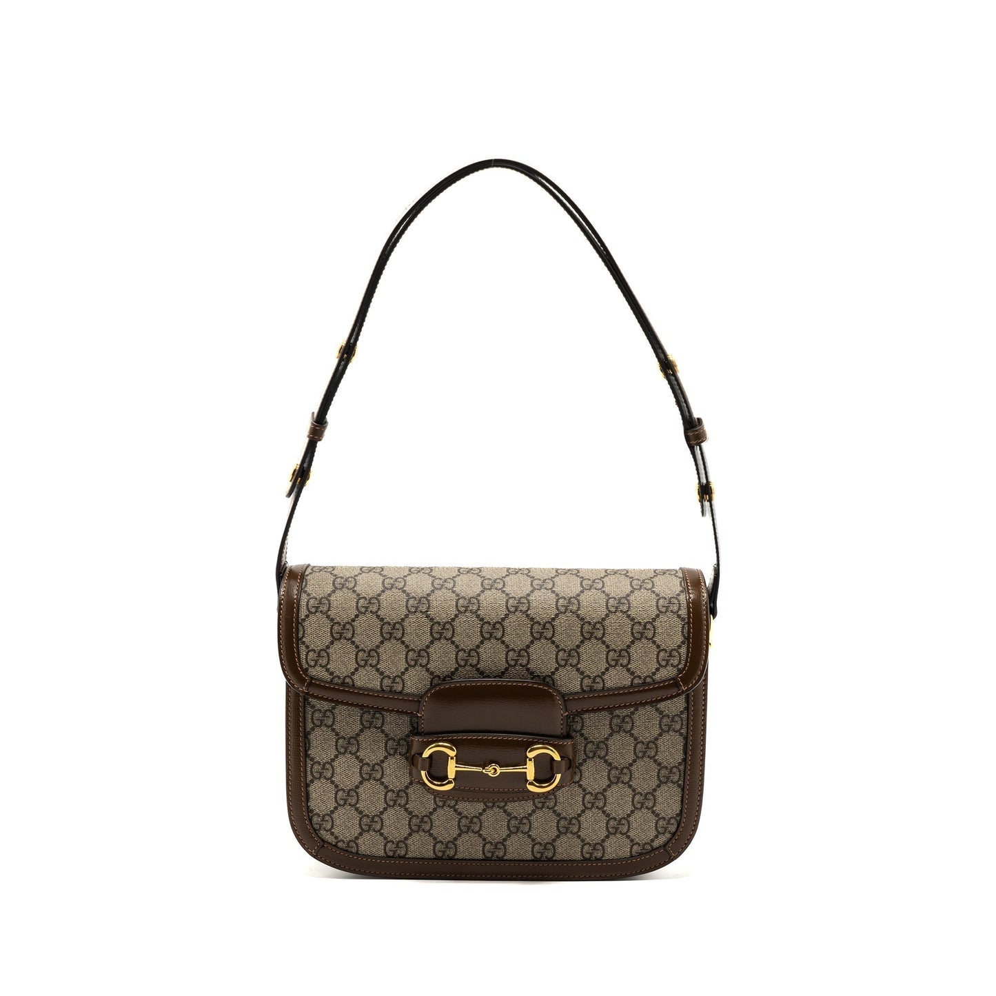 Gucci Horsebit Shoulder Bag Supreme Leather Canvas Ghw 1