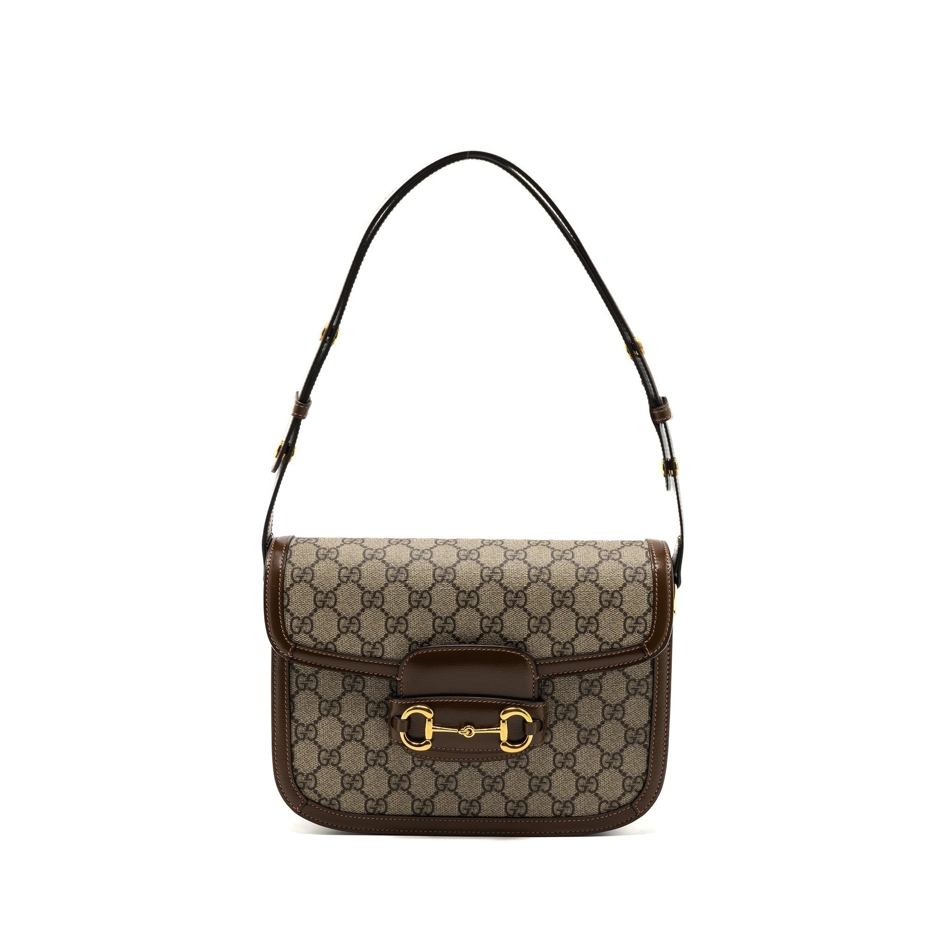 Gucci Horsebit Shoulder Bag Supreme Leather Canvas Ghw 1