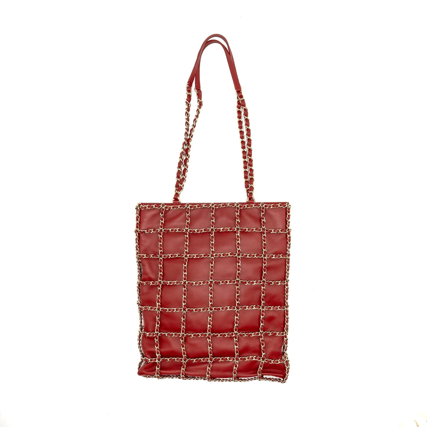 Chanel 20A Frame CC Charm Shopping Lambskin Red Key Chain