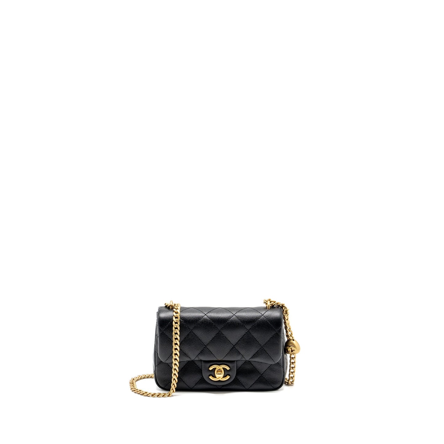 Chanel Coco Love Flap Adjustable Caviar GHW Black Shoulder Bag Ghw Microchip