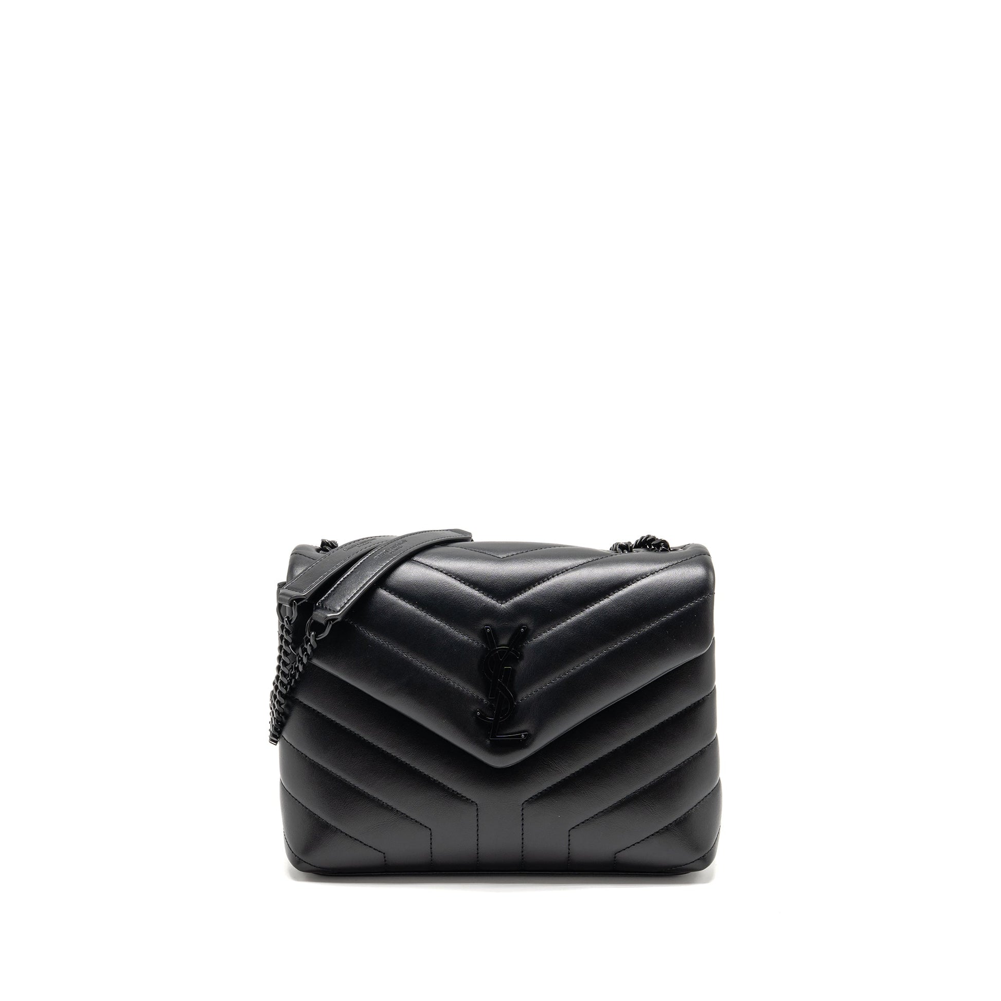 YSL Saint Laurent Loulou Purse Calfskin So Shoulder Bag Black Mini