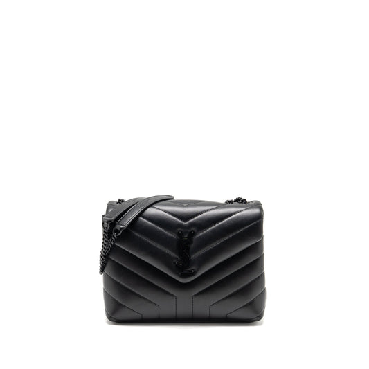YSL Saint Laurent Loulou Purse Calfskin So Shoulder Bag Black Mini