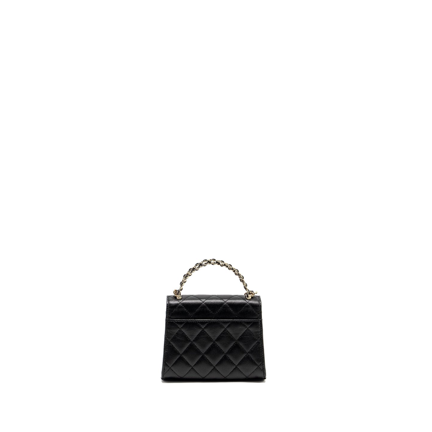 Chanel Top Handle Flap caviar LGHW microchip Black Shoulder Bag Microchip 2