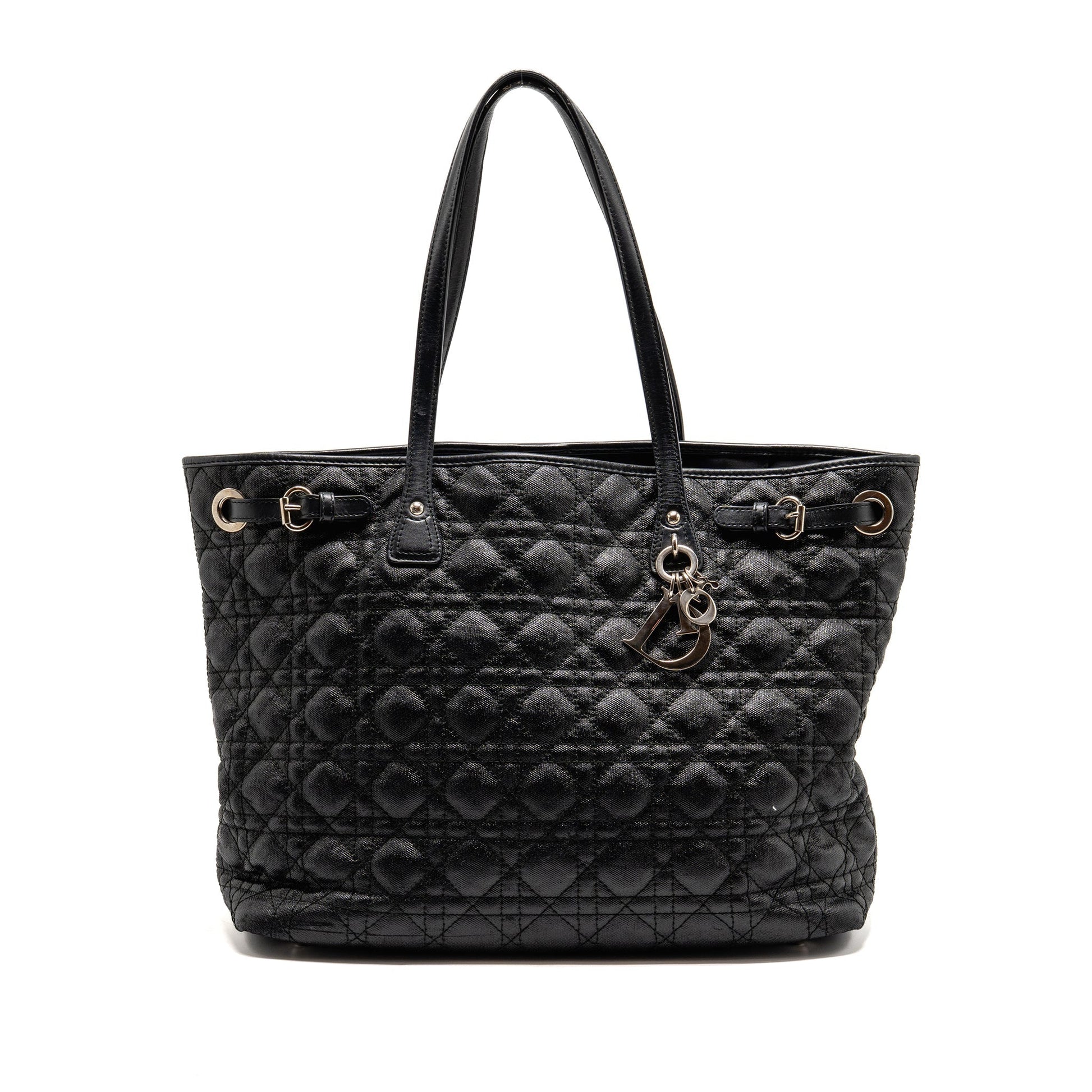 Dior Shopping Tote Purse Handbag Canvas Black Tote Bag