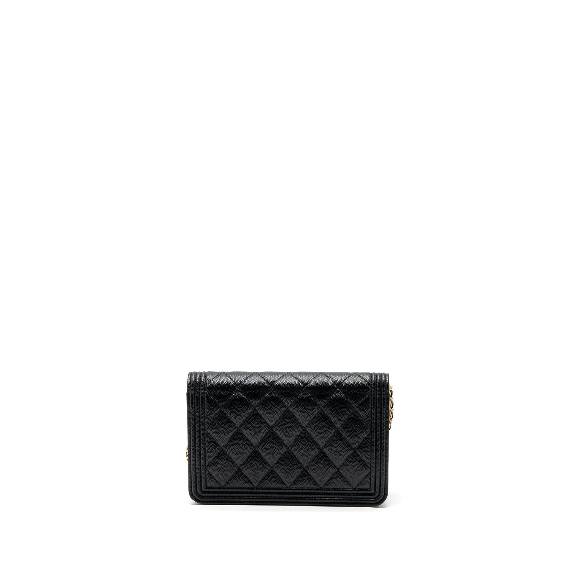 Chanel Boy On Caviar GHW Black Wallet Case Ghw 1