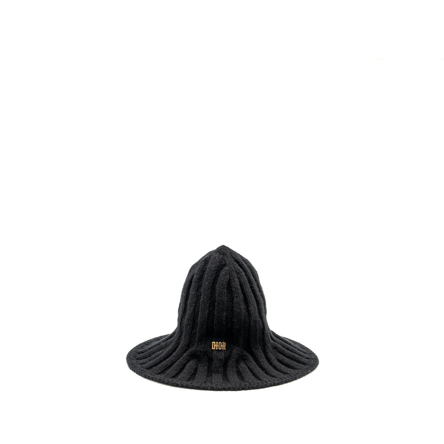 Dior Letter Wire Brimmed Beanie Wool Handbag Black Logo Travel Bag