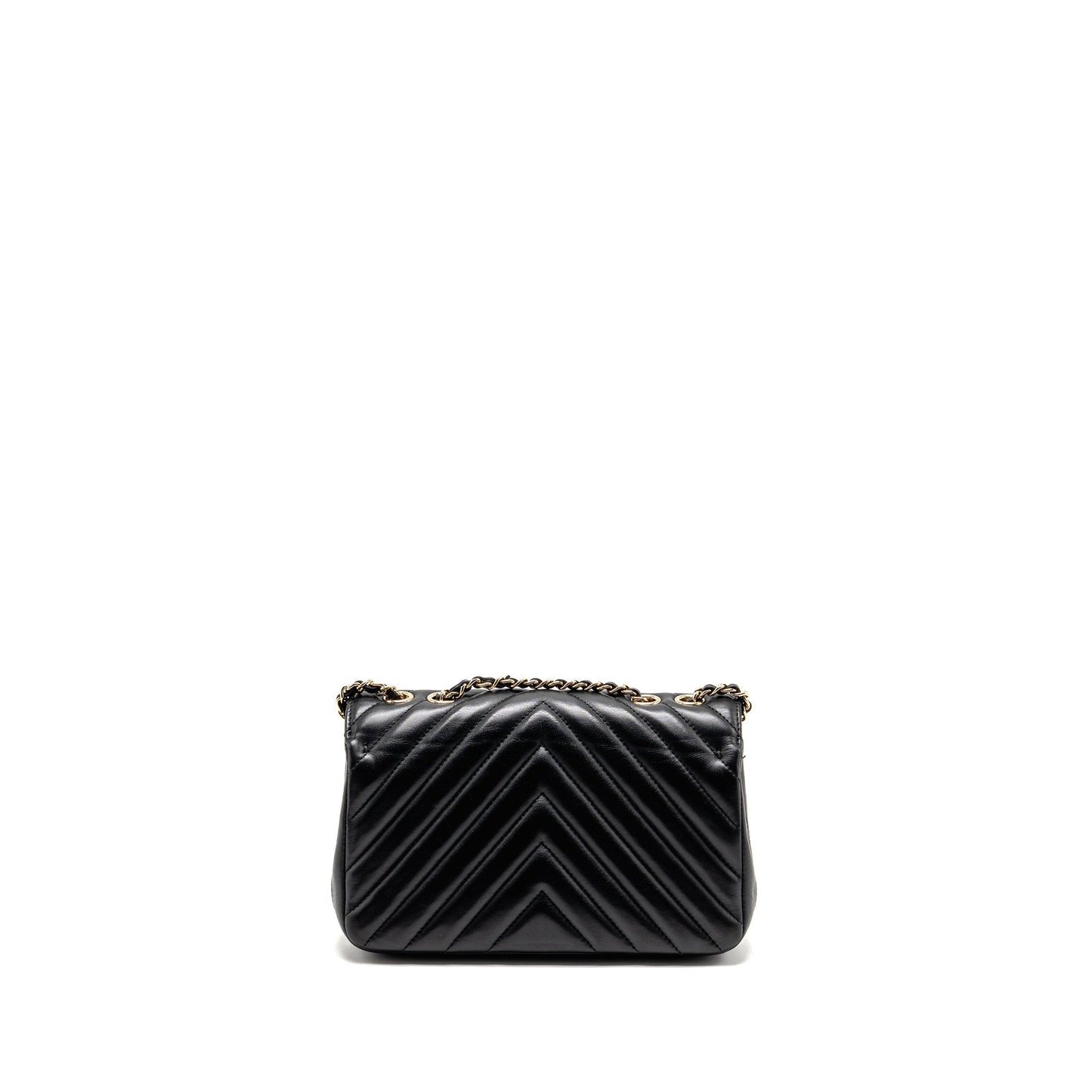 Chanel Chevron Flap lambskin LGHW Black Shoulder Bag