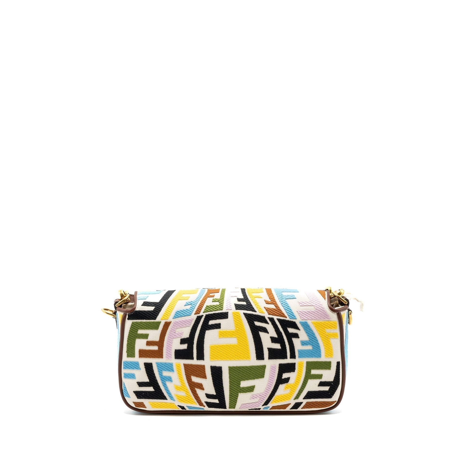 Fendi Baguette Purse Mulcicolour Canvas Brown Beige Shoulder Bag
