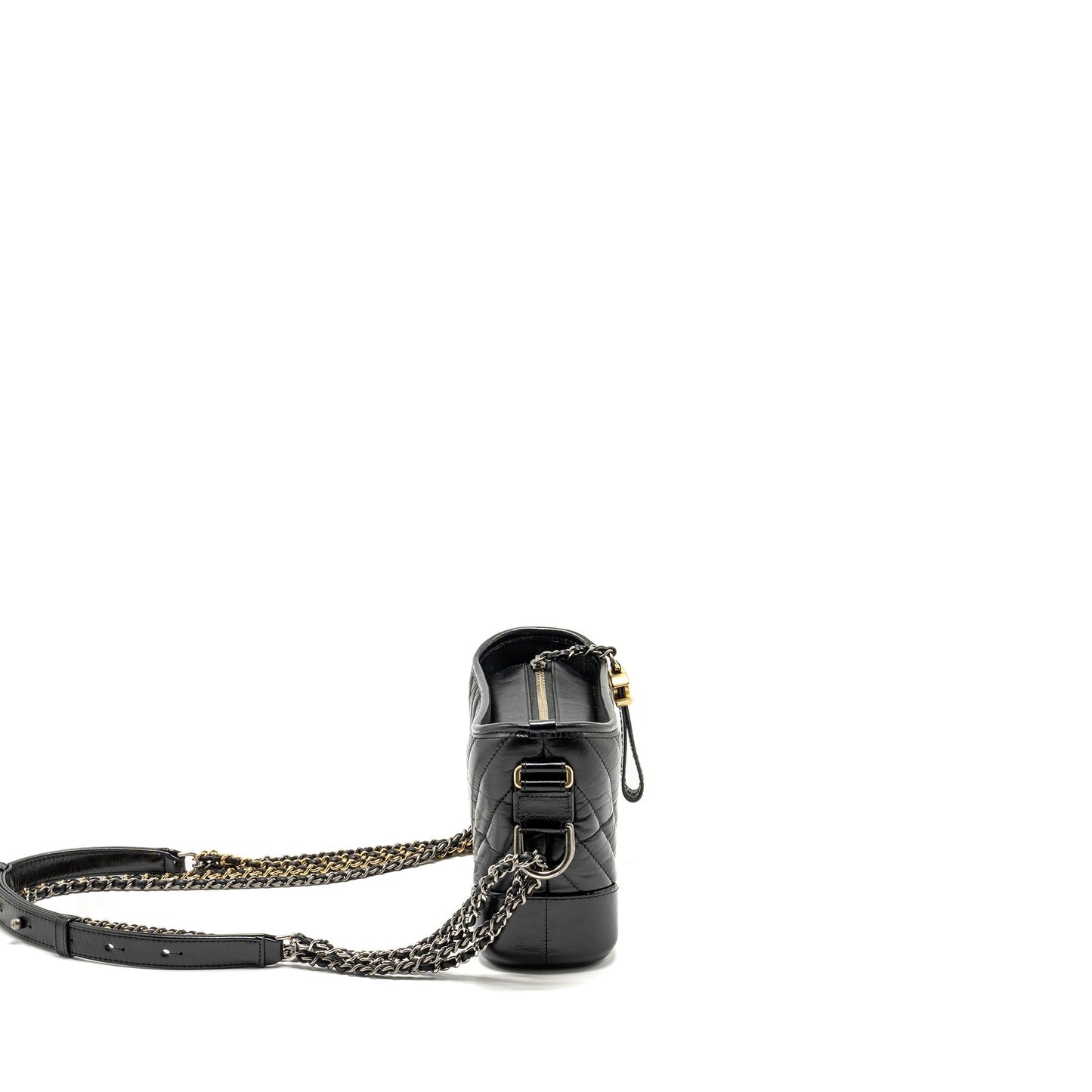 Chanel chevron gabrielle hobo calfskin hardware Multicolor Multicolour Black Small Shoulder Bag