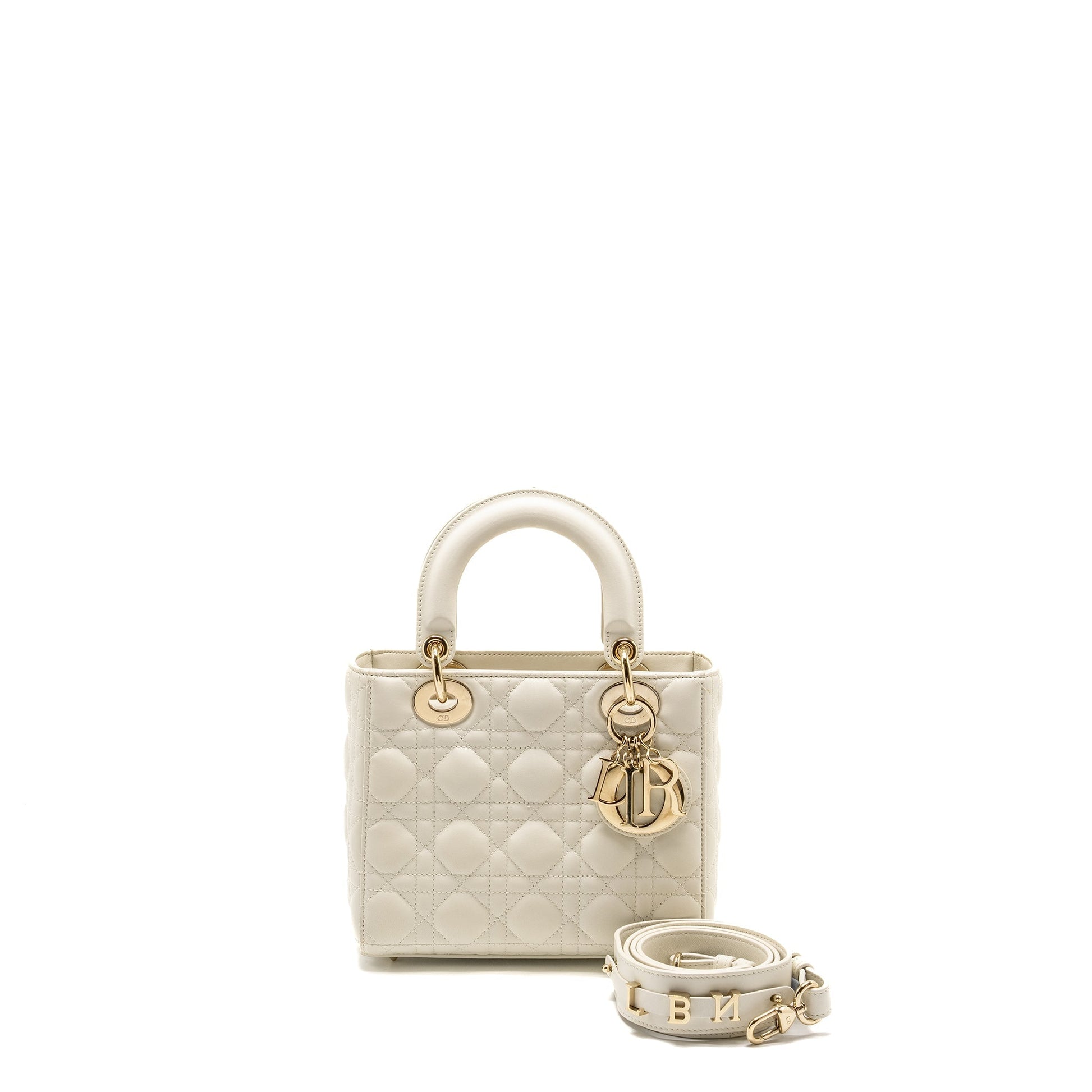 Dior My Abc Lambskin Handbag White Small Travel Bag