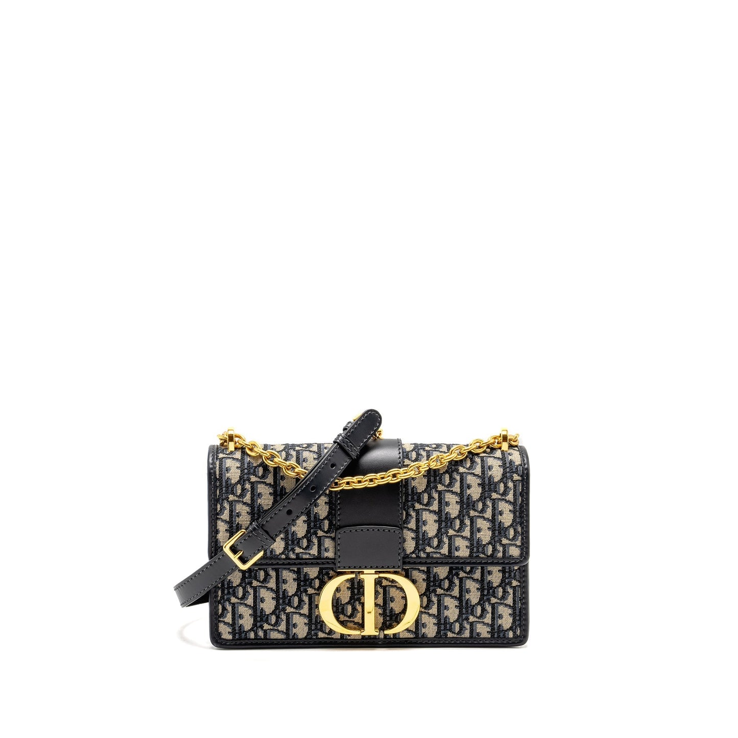 Dior Montaigne Purse Oblique Jacquard Handbag Blue Chain Travel Bag