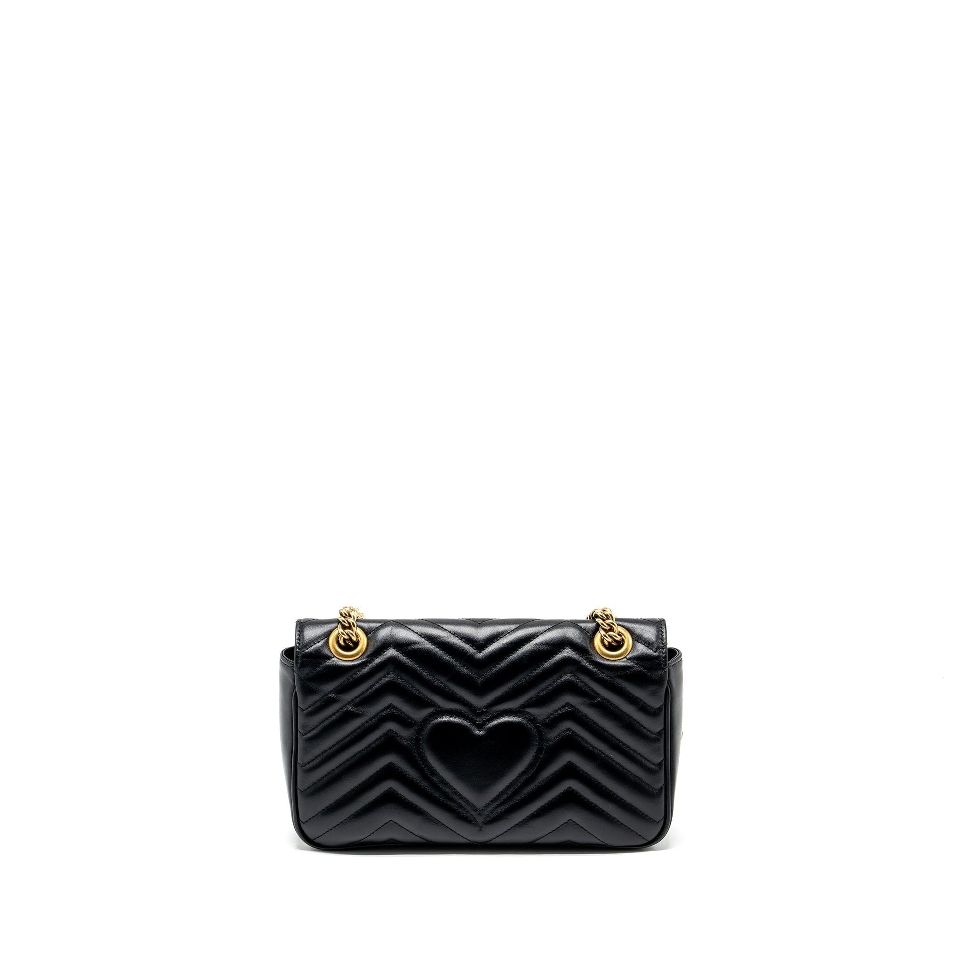 Gucci Marmont Shoulder Bag Calfskin Black Small Black Ghw