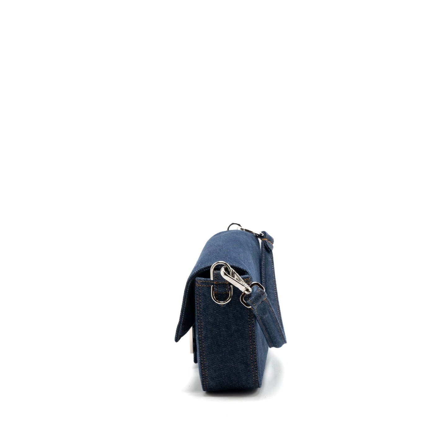 Fendi Baguette Handbag Denim Blue Shoulder Bag