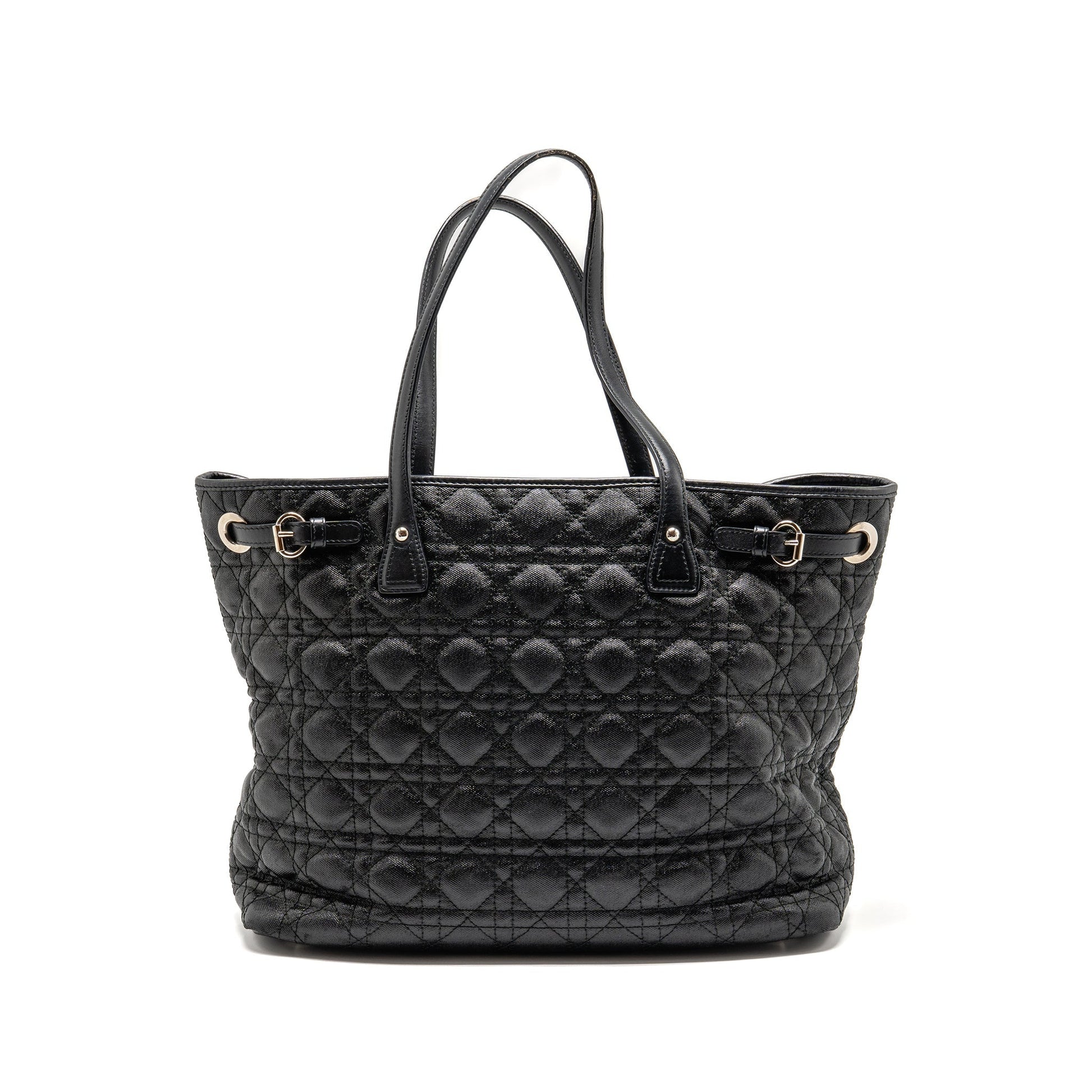 Dior Shopping Tote Purse Handbag Canvas Black Tote Bag