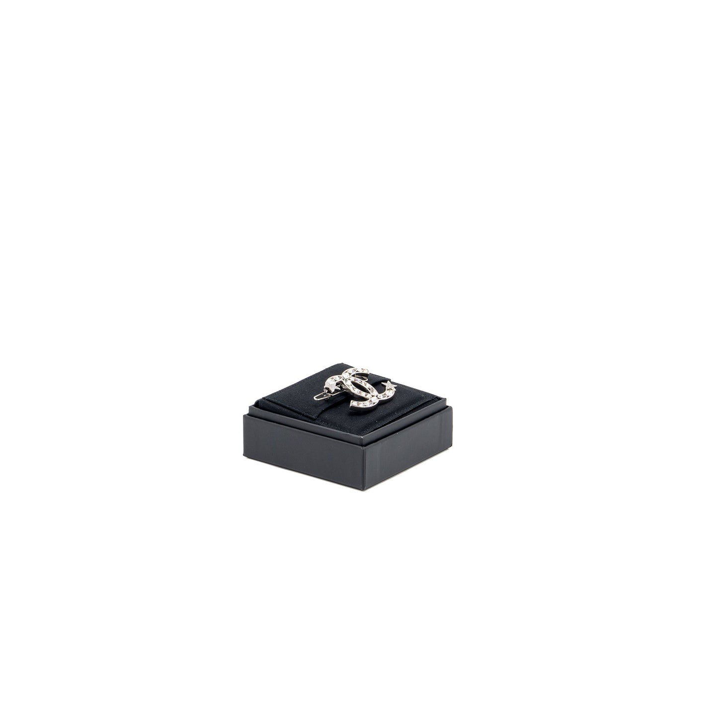 Chanel Giant CC logo hair clip crystal Silver Handbag