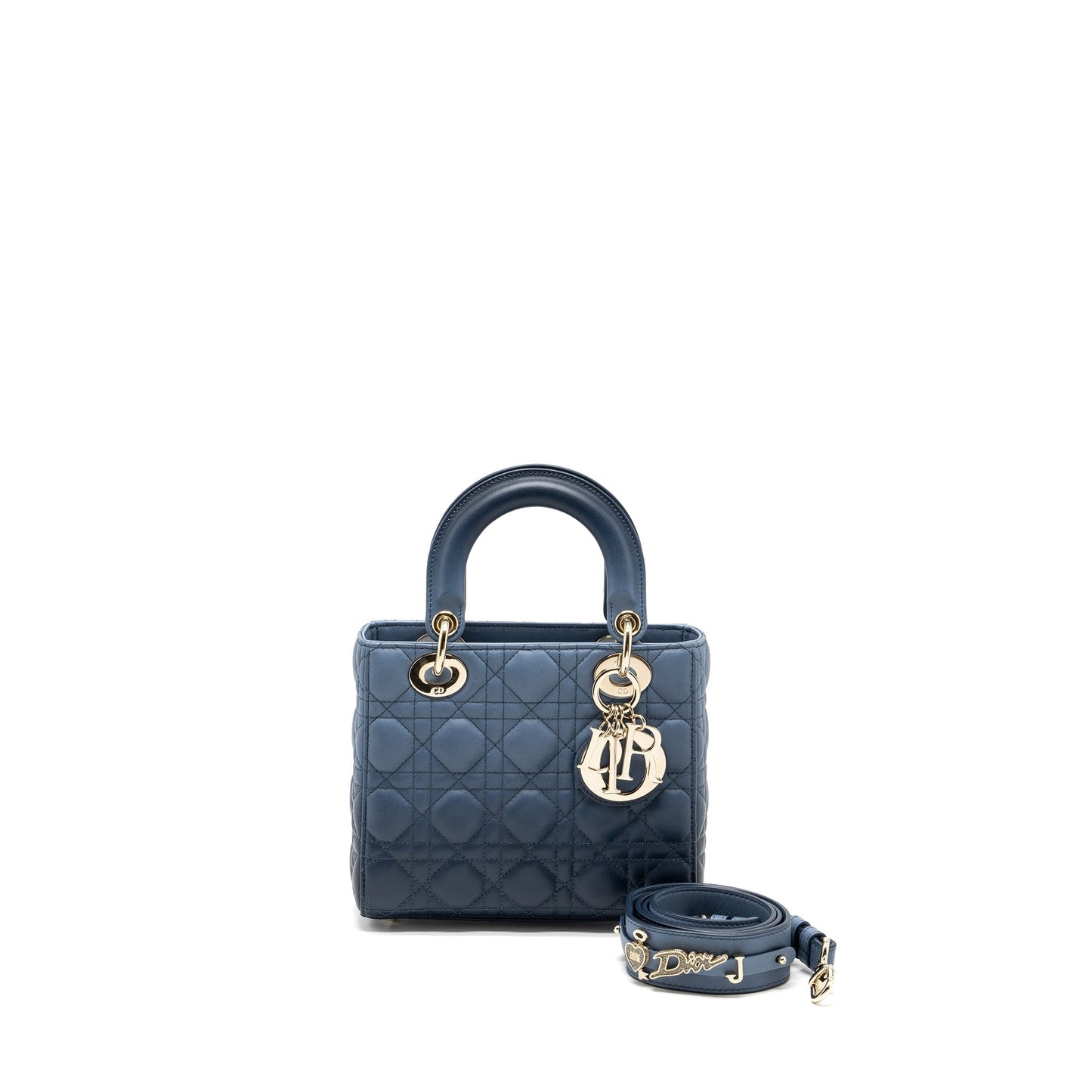 Dior My Lady Cannage Lambskin Gradient Handbag Blue Small Travel Bag