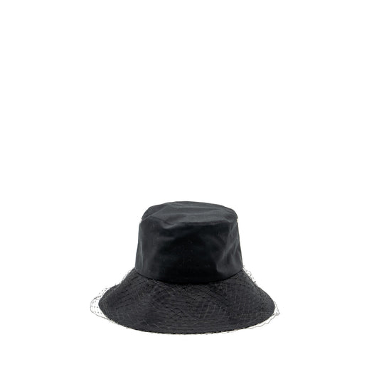 Dior Size Teddy D Brim Hat With Veil Black Blue Bucket Bag