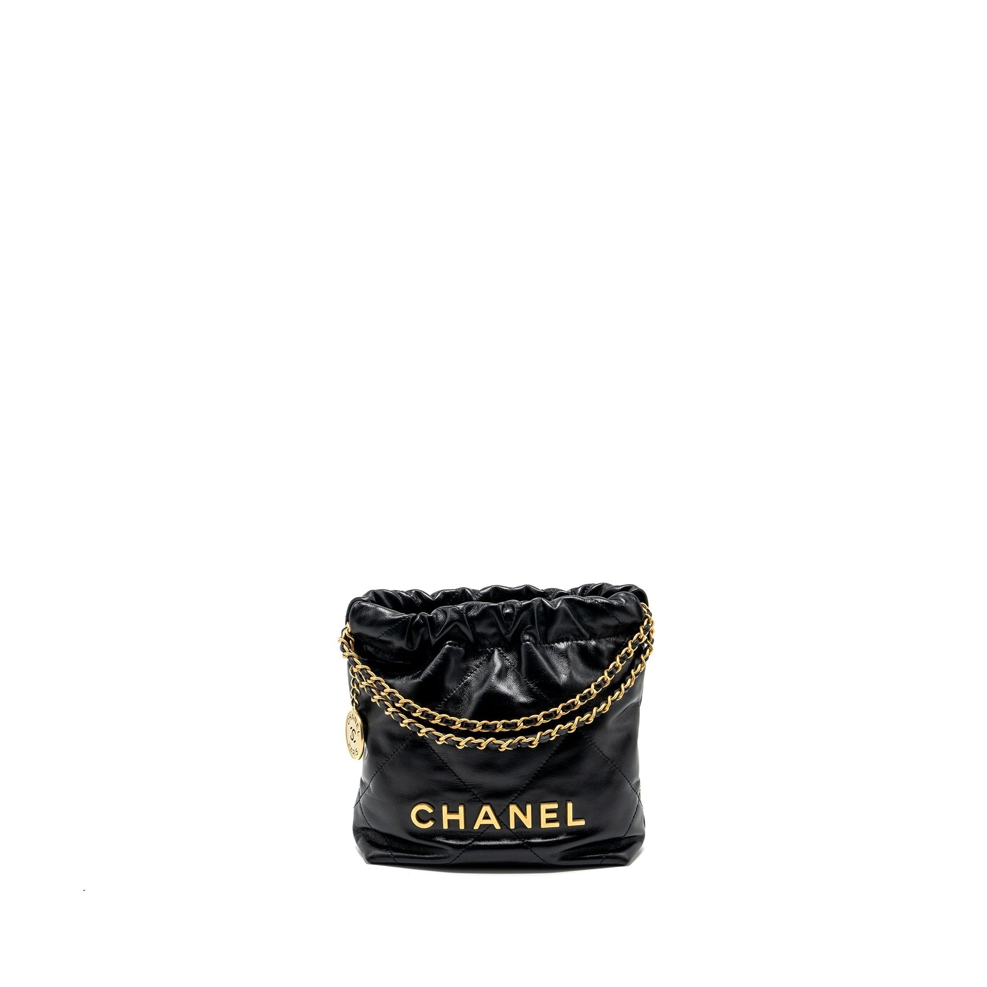 Chanel 22 shiny calfskin GHW microchip Black Mini Bag Ghwmicrochip 1