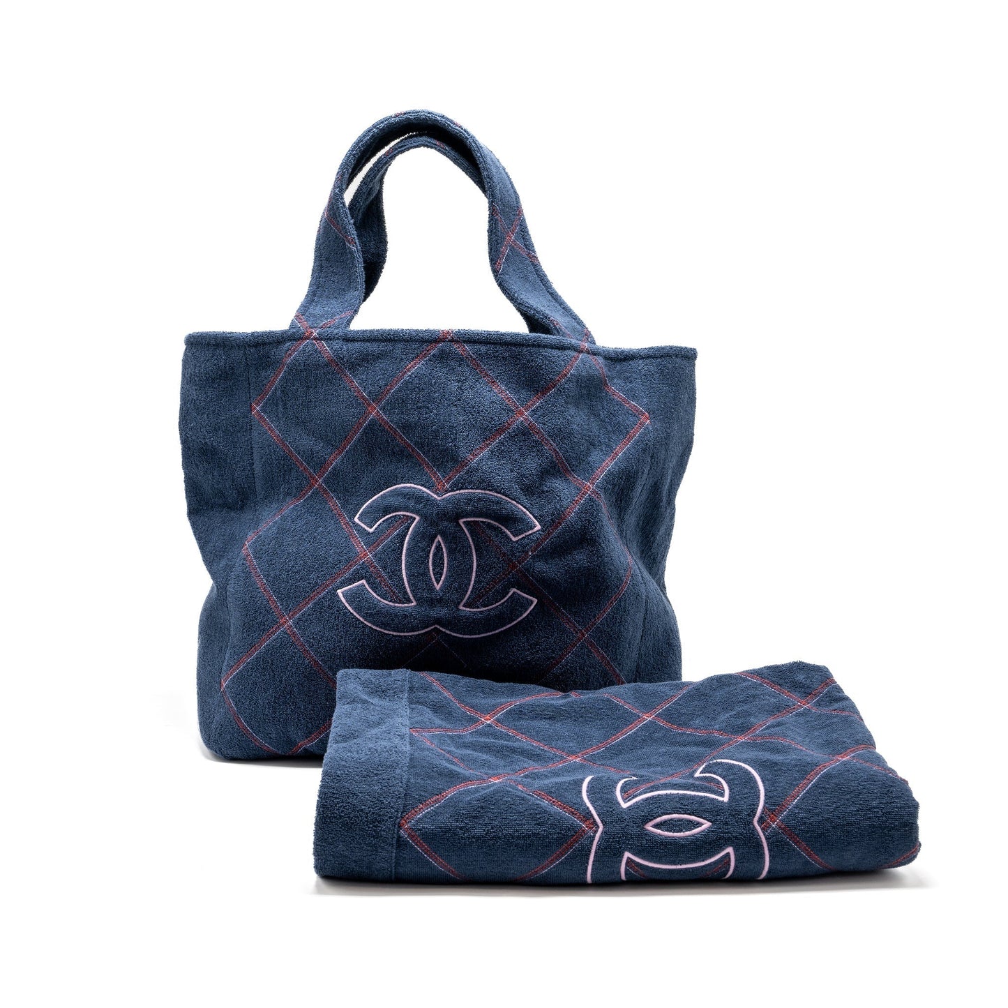 Chanel Coco Beach Towel Set Terry Cloth Tote Bag