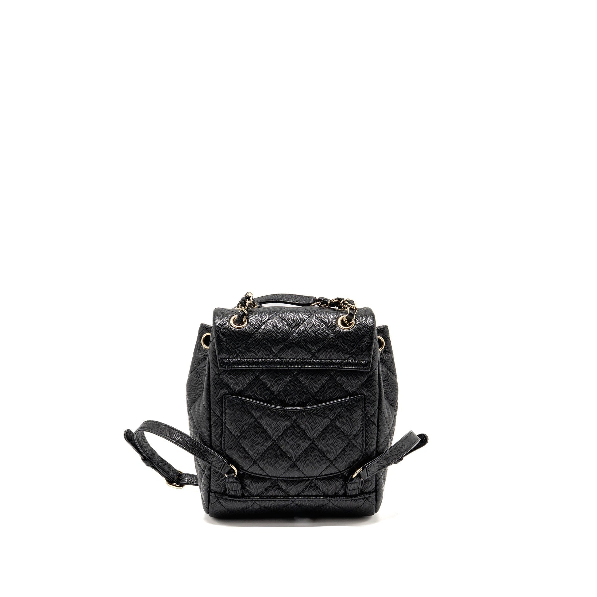 Chanel Quilted Backpack Caviar LGHW Microchip Black Microchip 1