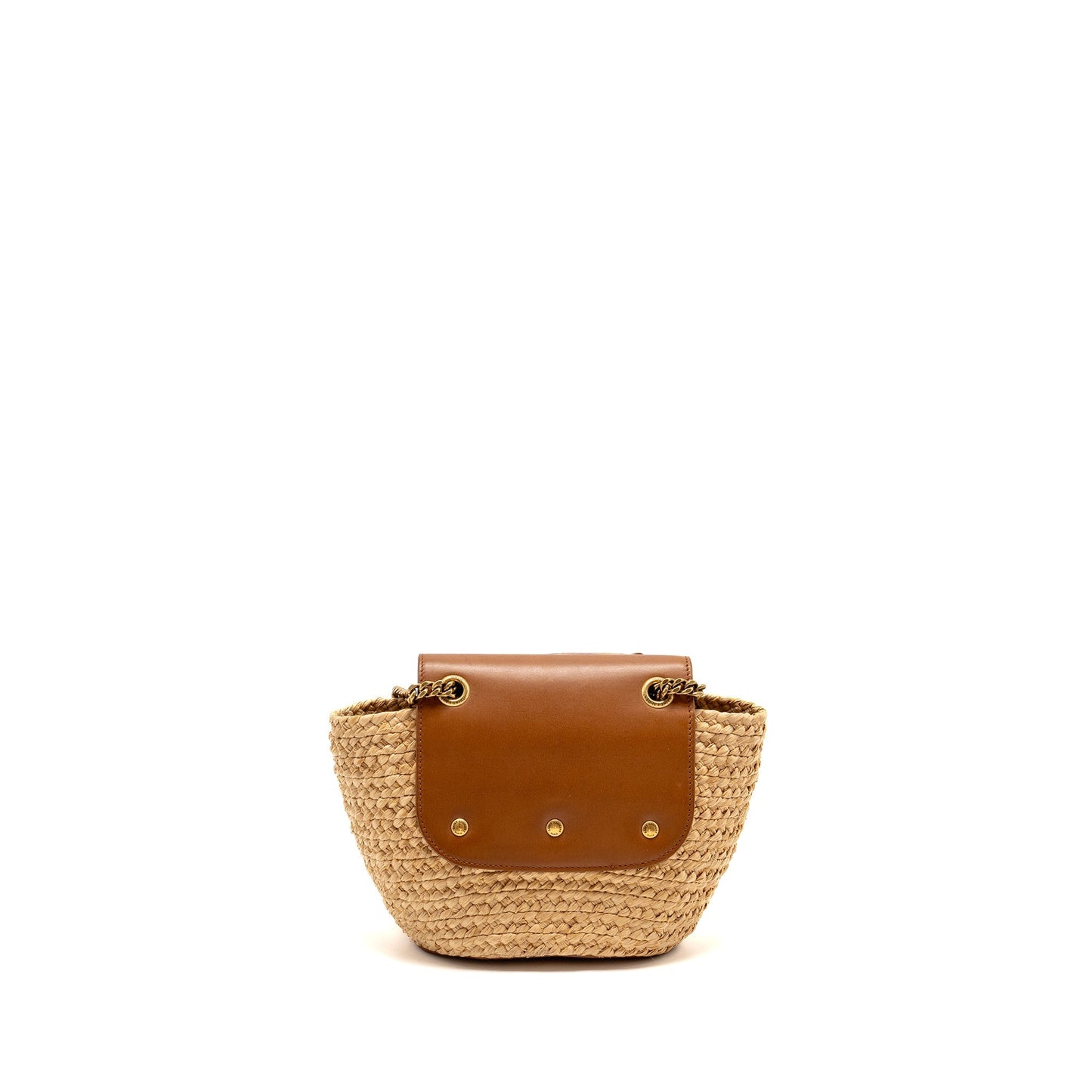YSL Saint Laurent Saint Laurent Mini Basket Purse Calfskin Travel Leather Raffia Travel Bag