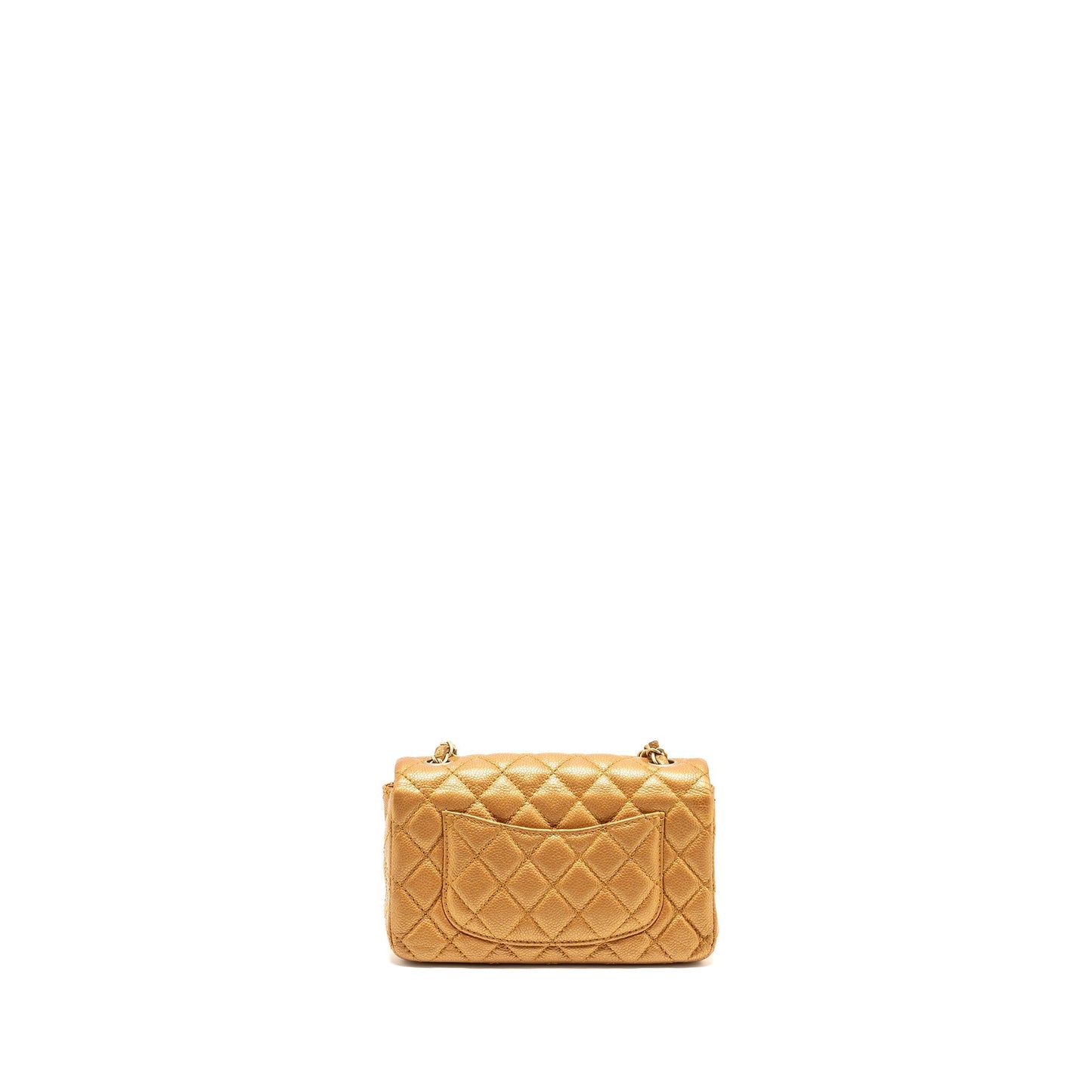 Chanel Rectangular Flap Calfskin Iridescent Dark GHW Gold Shoulder Bag