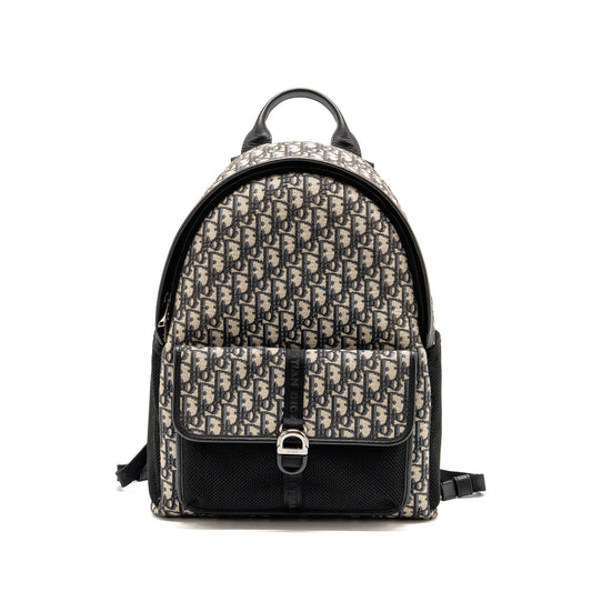 Dior MenâS Backpack Oblique Calfskin Handbag Canvas Black