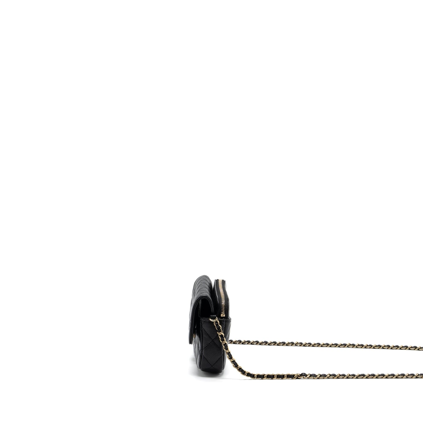 Chanel double pocket on caviar LGHW microchip Black Wallet Case Microchip 1