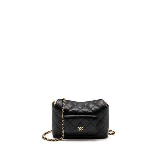 Chanel fold flap vanity caviar GHW microchip Black Clutch Bag