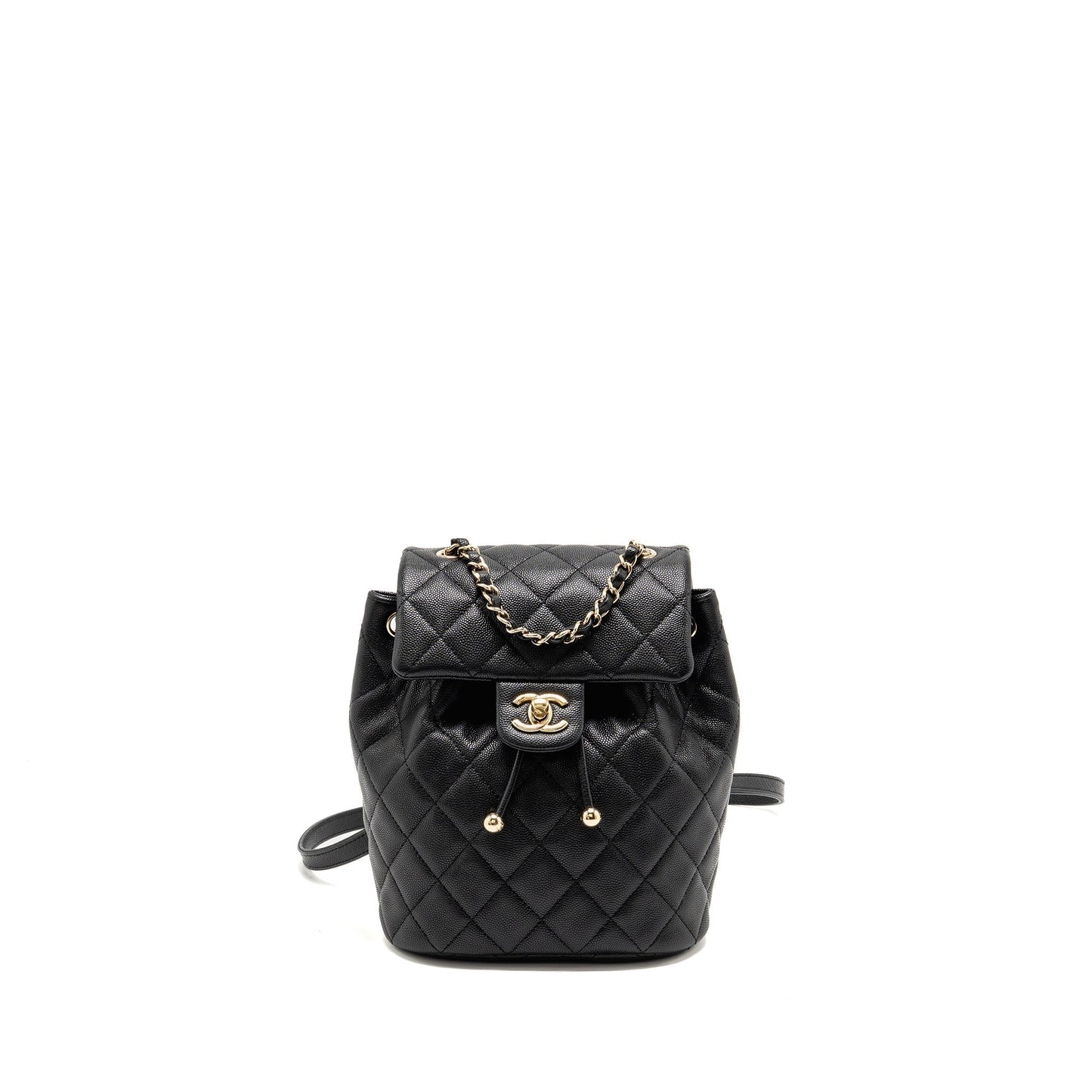 Chanel Quilted Backpack Caviar LGHW Microchip Black Microchip 1