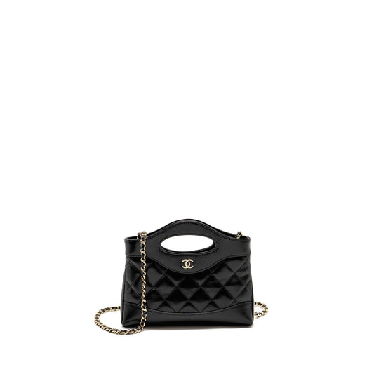Chanel 31 shiny lambskin LGHW microchip Black Clutch Bag Microchip 1