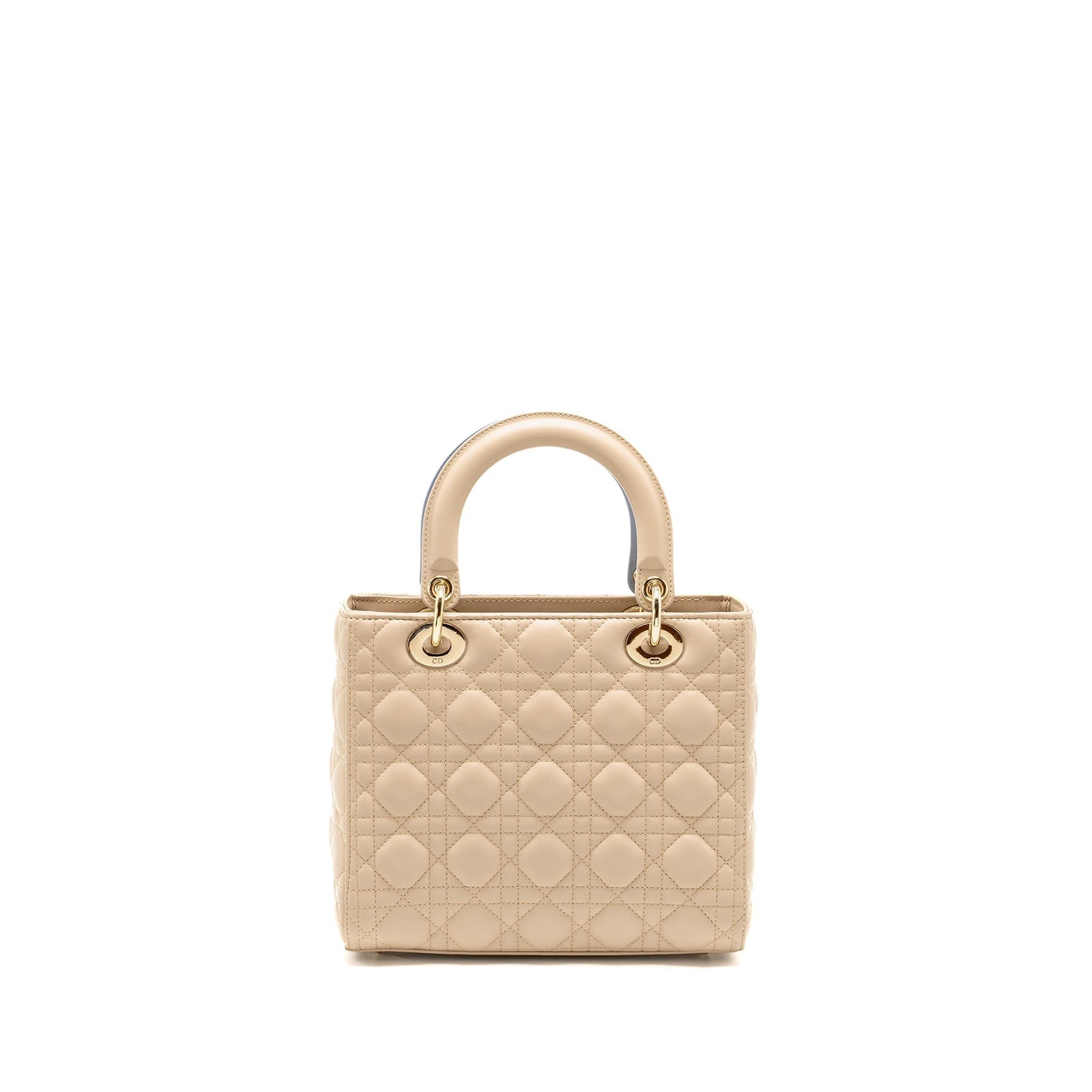 Dior Lady Lambskin Handbag Beige Blue Travel Bag