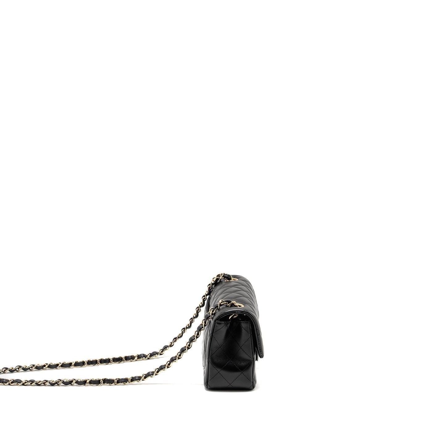 Chanel Rectangular Flap Lambskin LGHW Microchip Black Shoulder Bag Lghwmicrochip 1