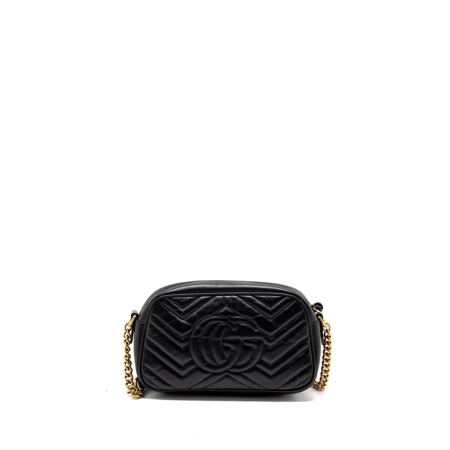 Gucci Marmont Mateless Shoulder Bag Calfskin Black