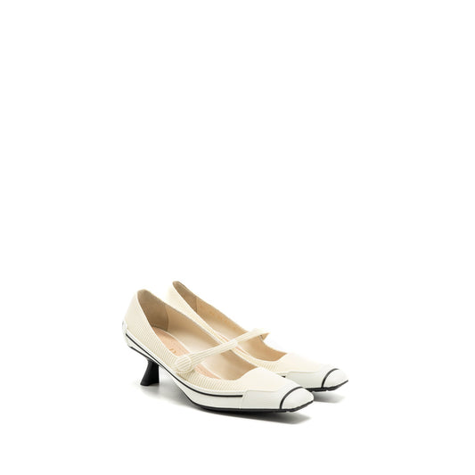 Dior Size Pump Handbag Canvas White Shoes
