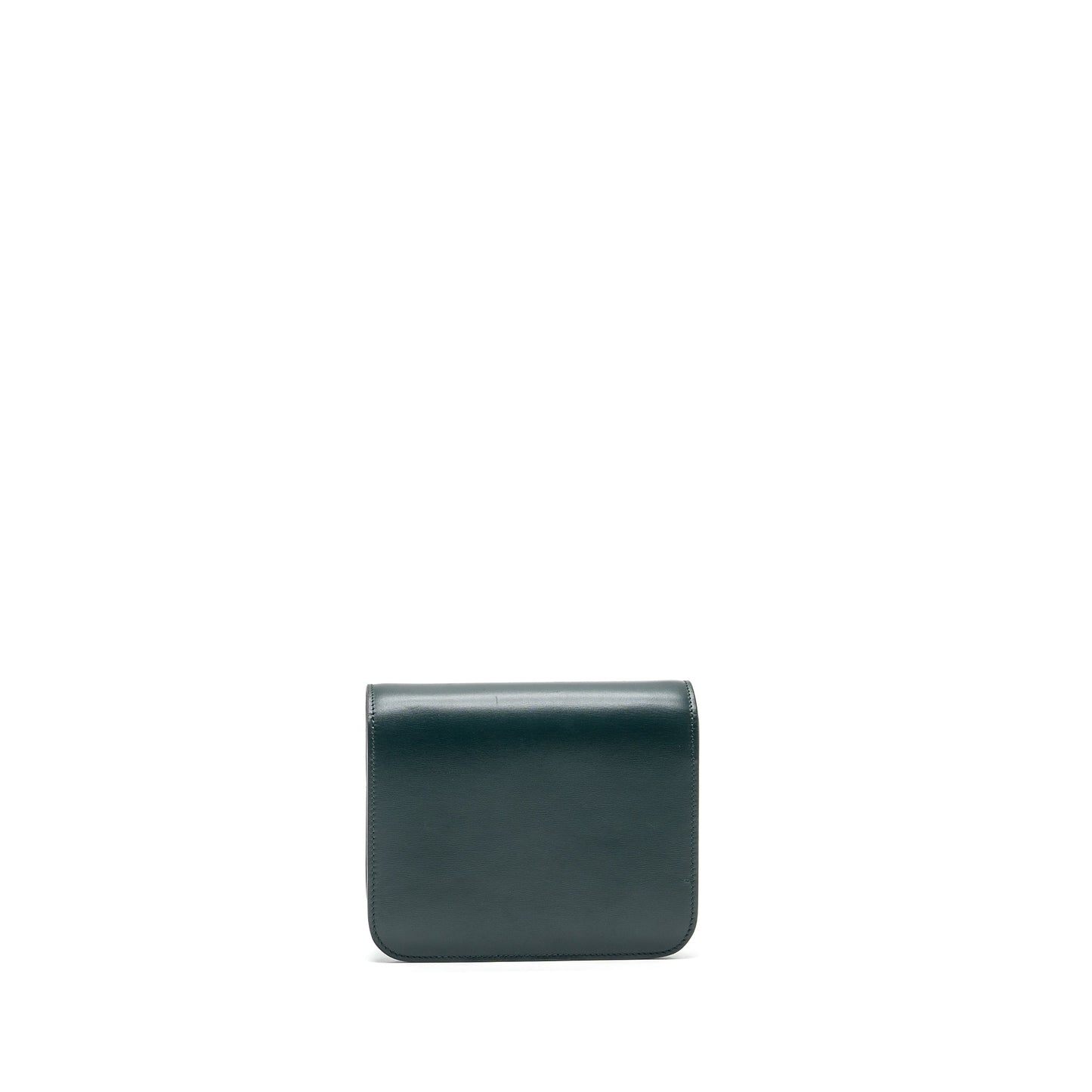 Celine Teen Classic Box Purse Calfskin Dark Handbag Green Travel Bag