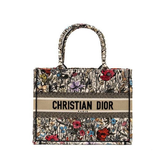 Dior Book Tote Mille Fleurs Embroidery Multicolour Handbag Medium Tote Bag