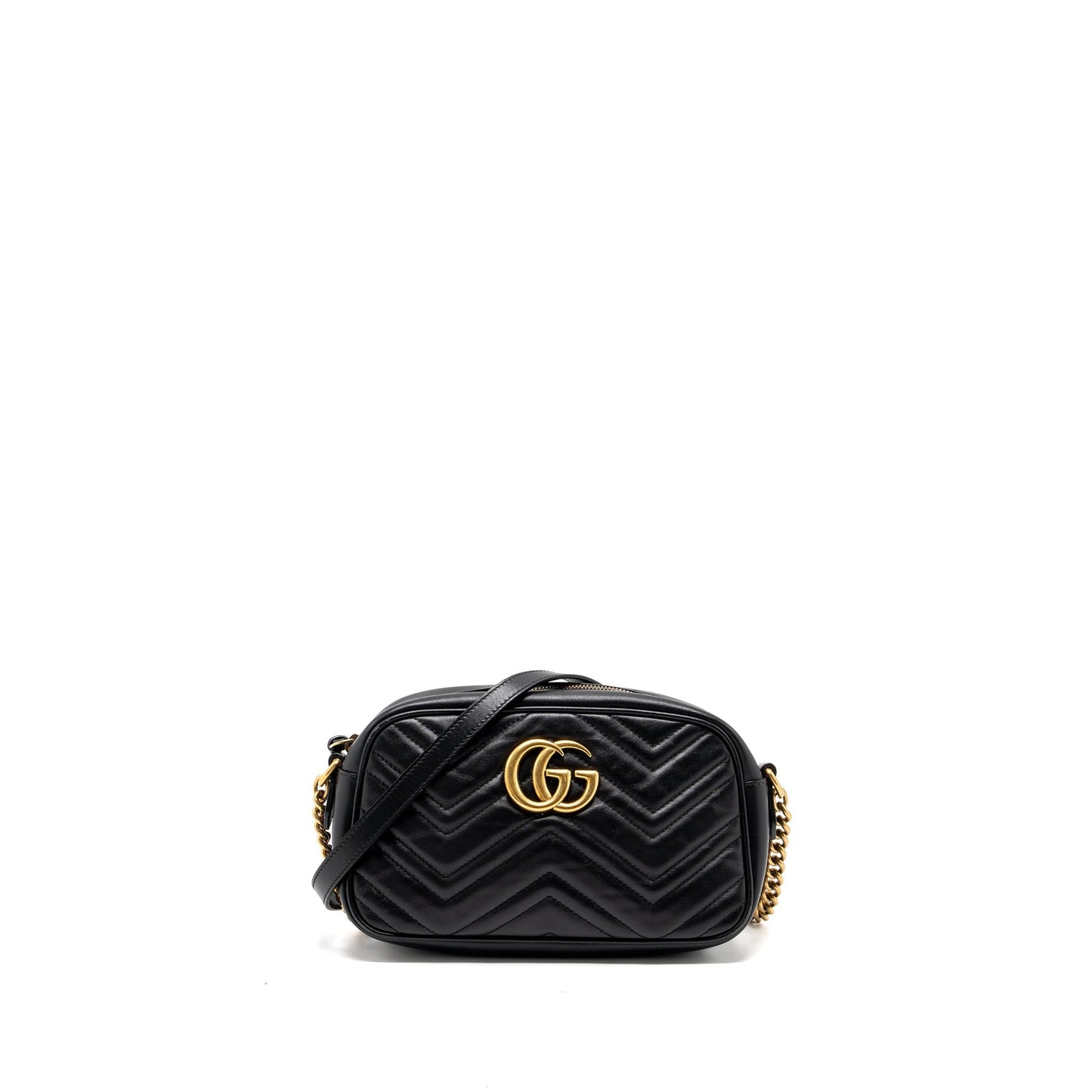 Gucci Marmont Mateless Shoulder Bag Calfskin Black