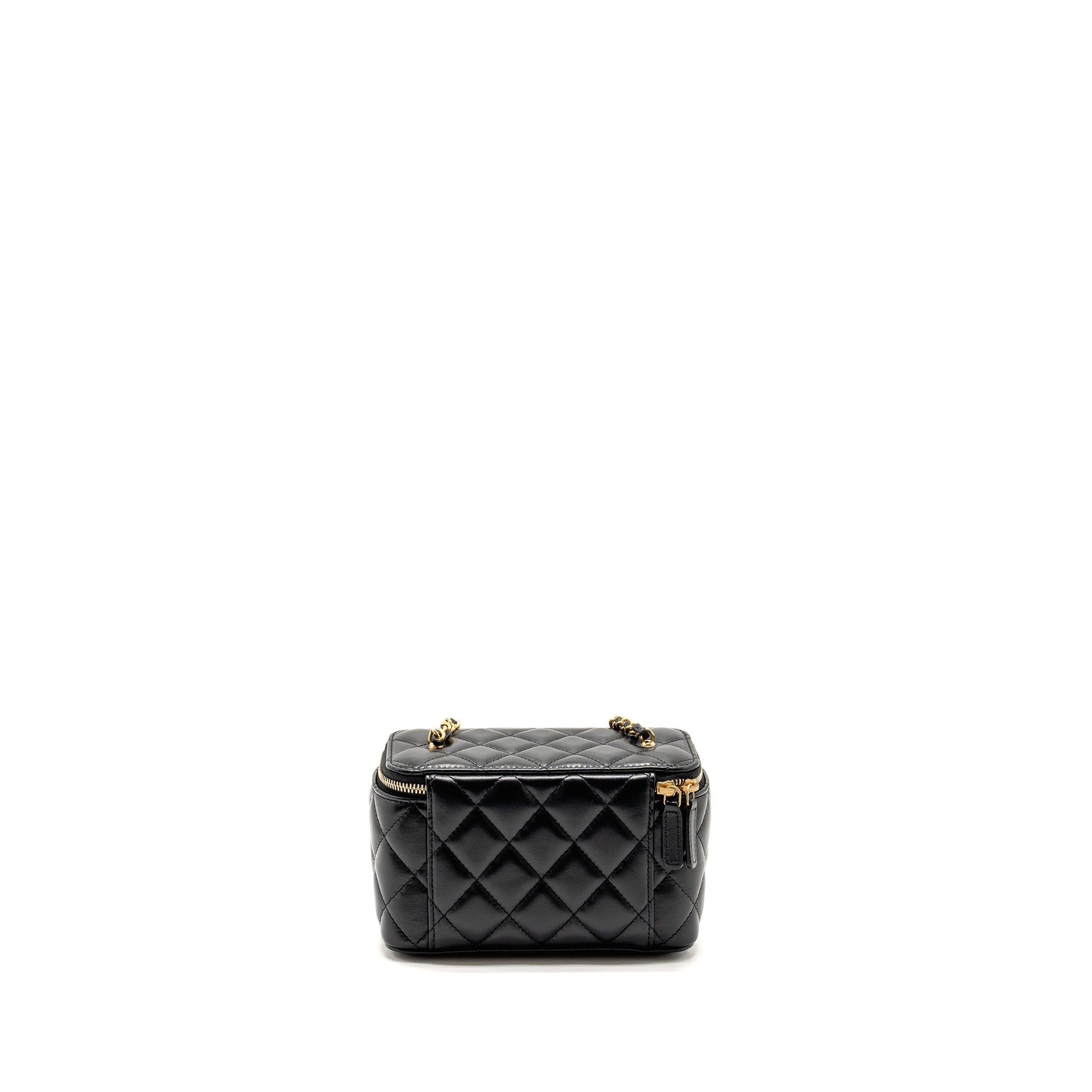 Chanel 24a Long Vanity CC Logo Adjustable Black Handbag