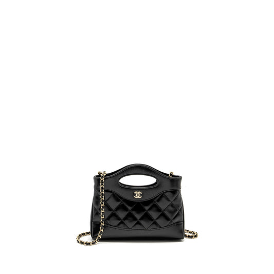 Chanel 31 Shiny Calfskin LGHW Microchip Black Clutch Bag Lghw Microchip