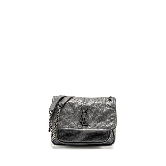 YSL Saint Laurent Saint Laurent Niki Baby Calfskin Grey Travel Travel Bag