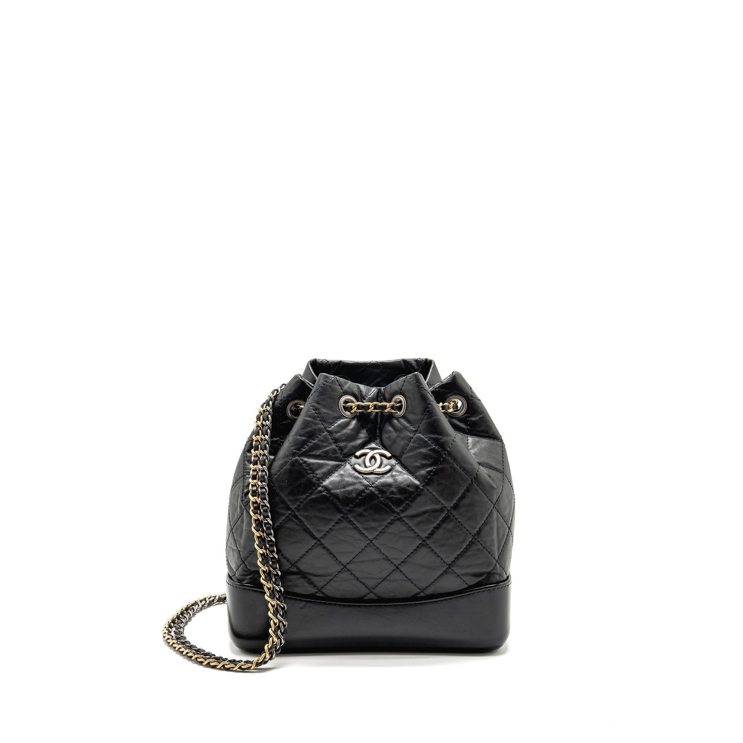Chanel Gabrielle Backpack Calfskin Hardware Microchip Multicolour Black Small 4