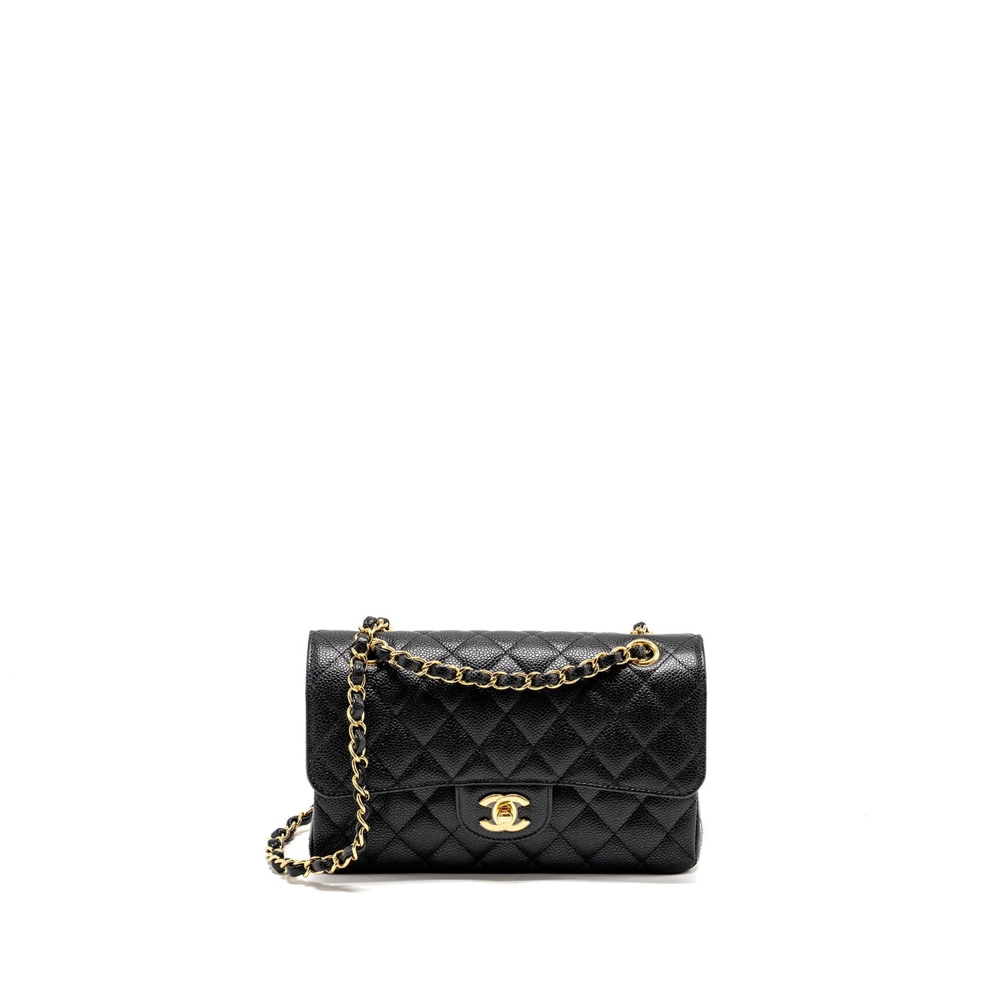 Chanel Classic Double Flap Caviar GHW microchip Black Small Shoulder Bag 11