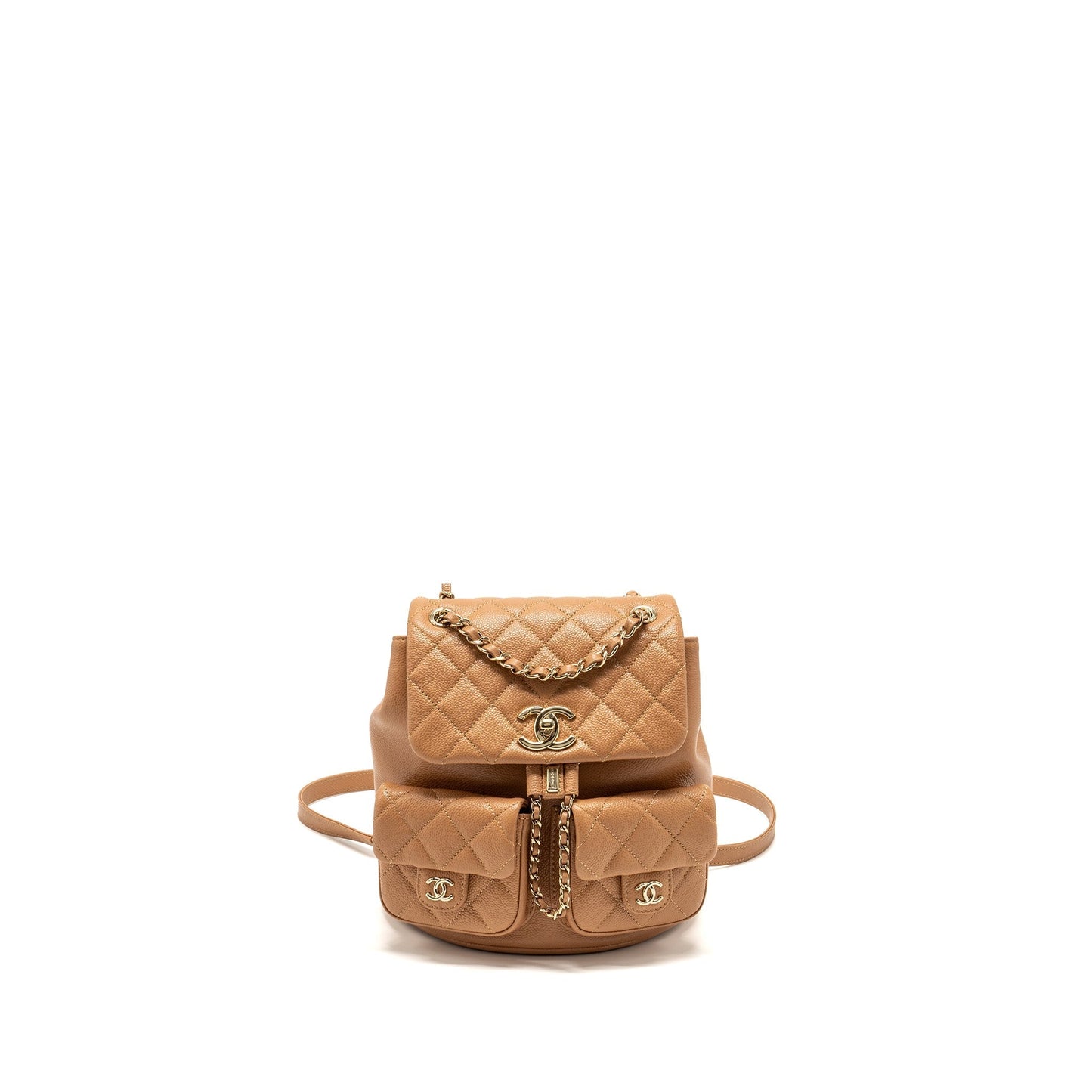 Chanel Triple Pack Backpack Caviar Caramel LGHW