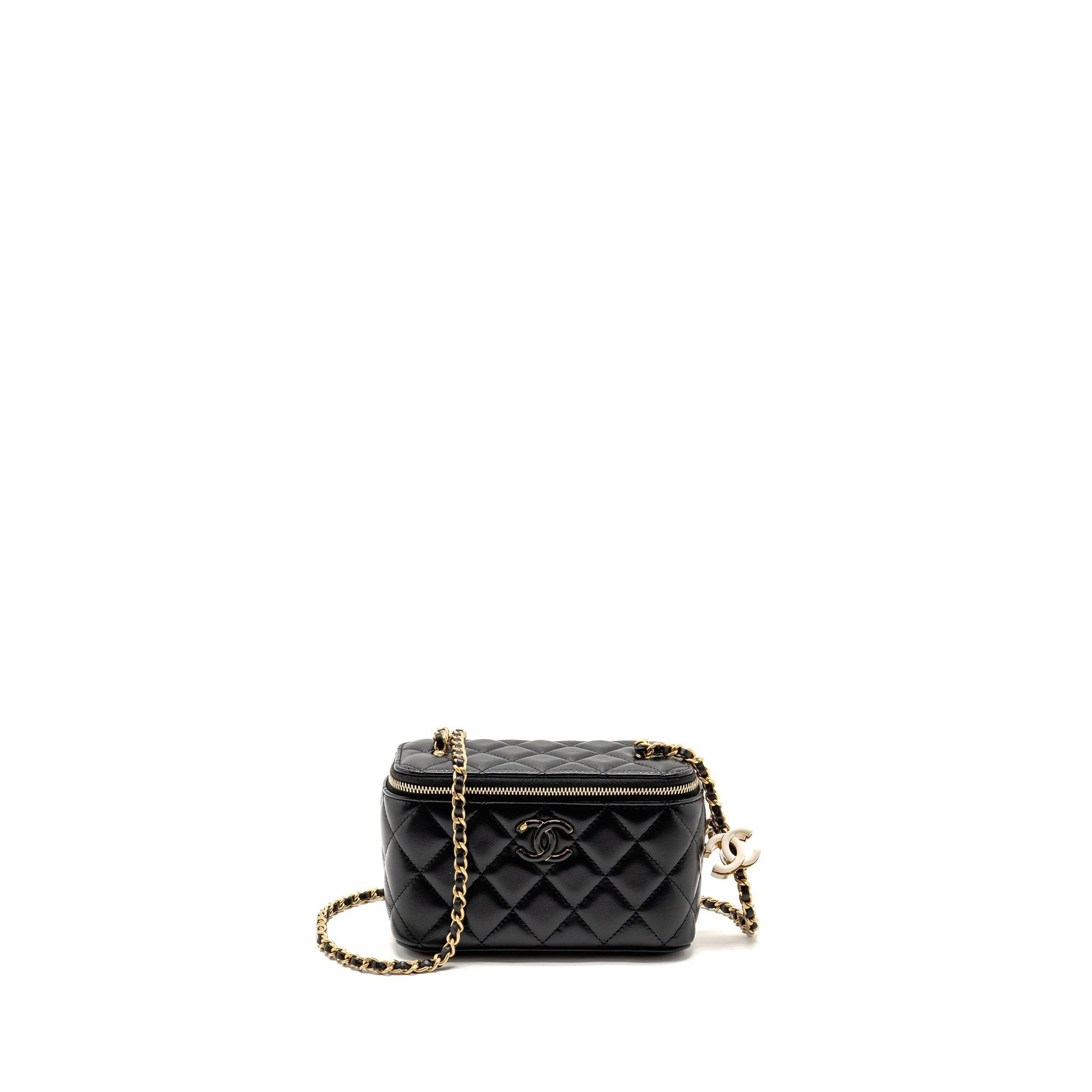 Chanel 24a Long Vanity CC Logo Adjustable Black Handbag