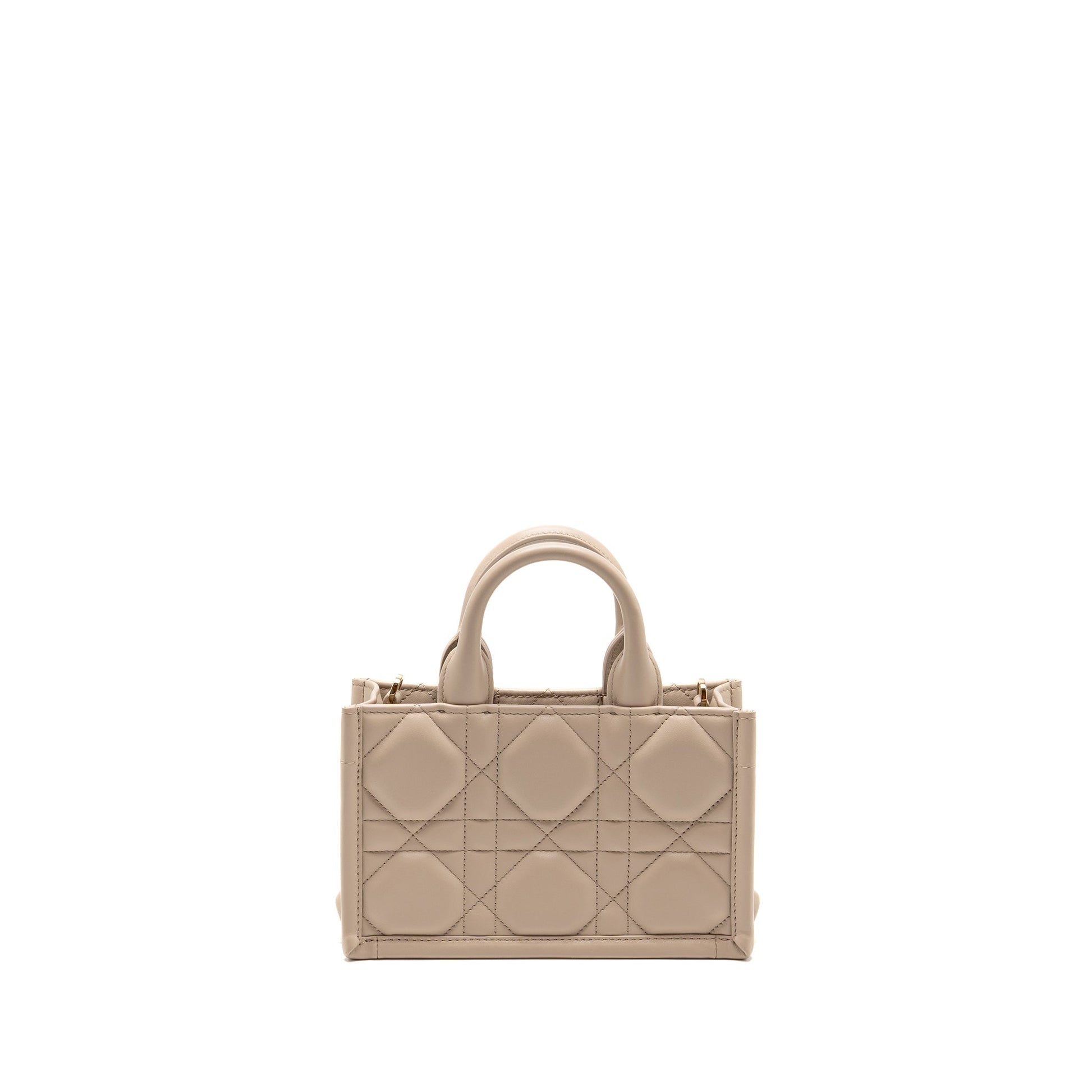 Dior amour Book Tote Macrocannage Calfskin Powder Handbag Beige Mini Tote Bag Beige Handbag