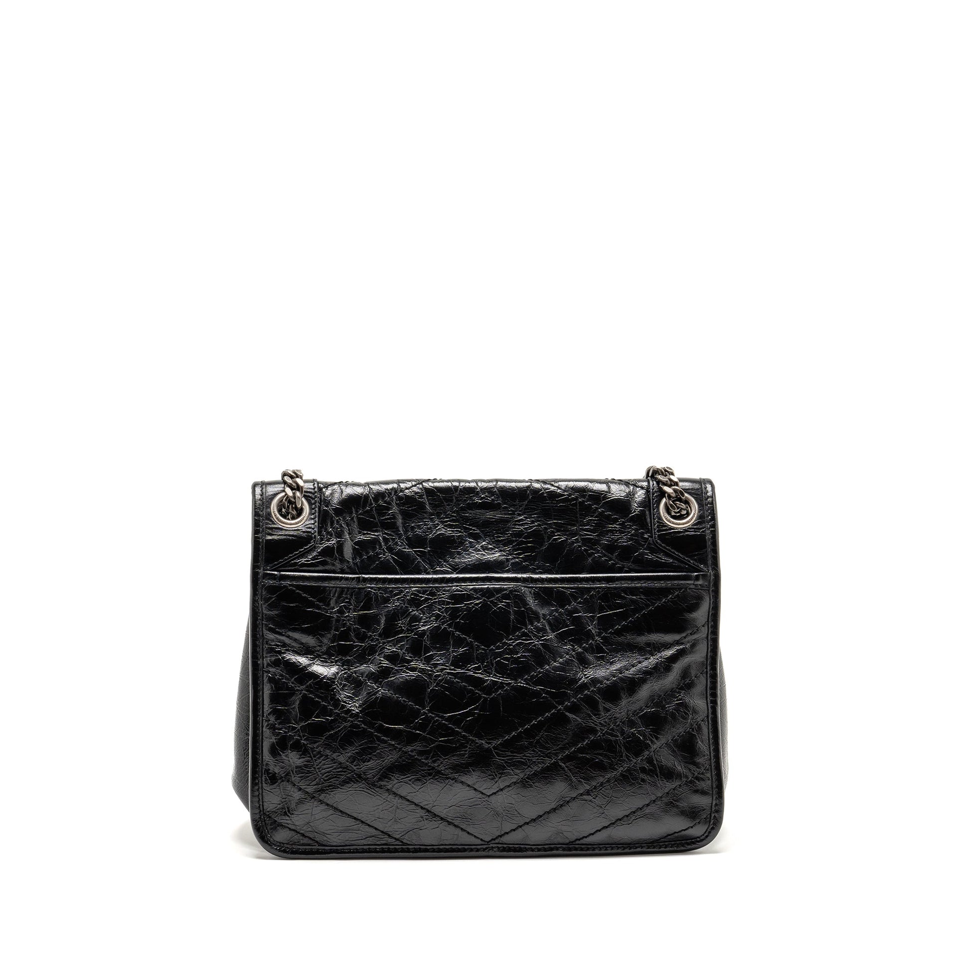 YSL Saint Laurent Niki Purse Calfskin Black Medium Chain Travel Bag